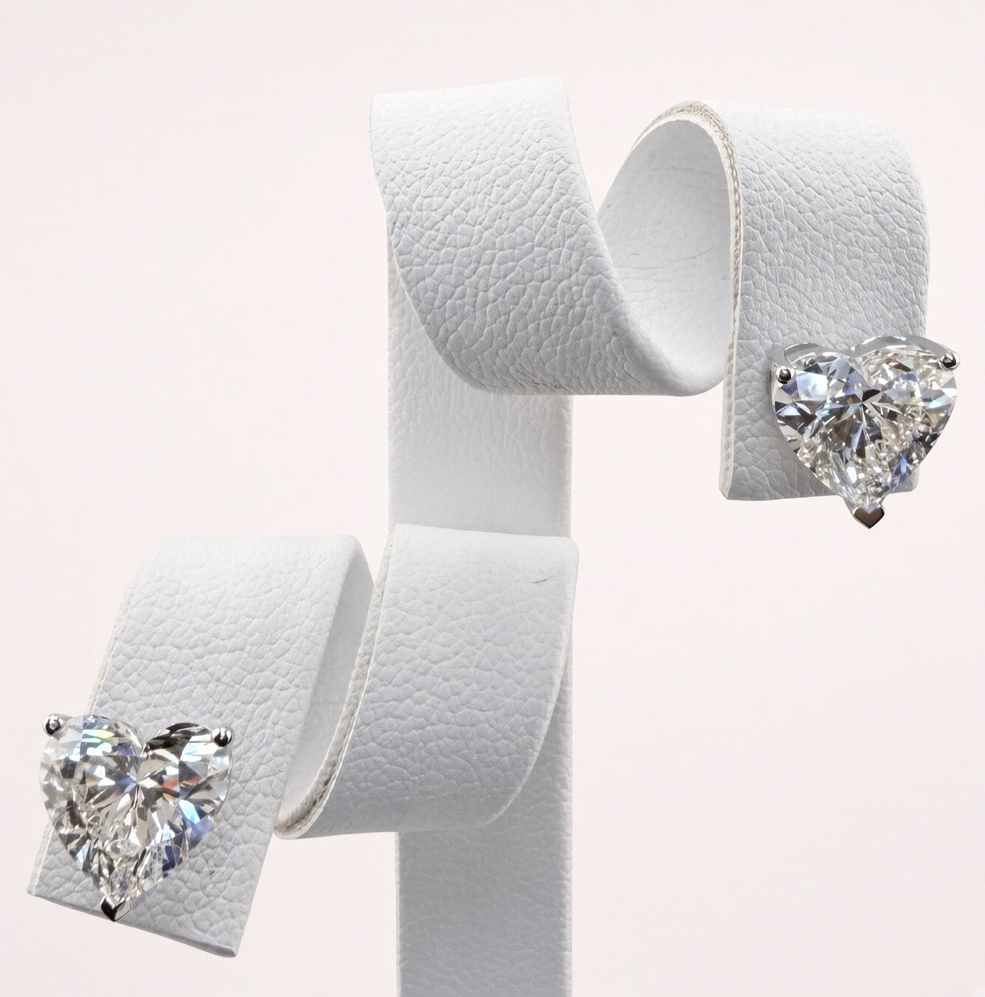 Heart Cut Lab Grown Diamond Stud Earrings | 4.04cttw IGI Certified | 14K White Gold