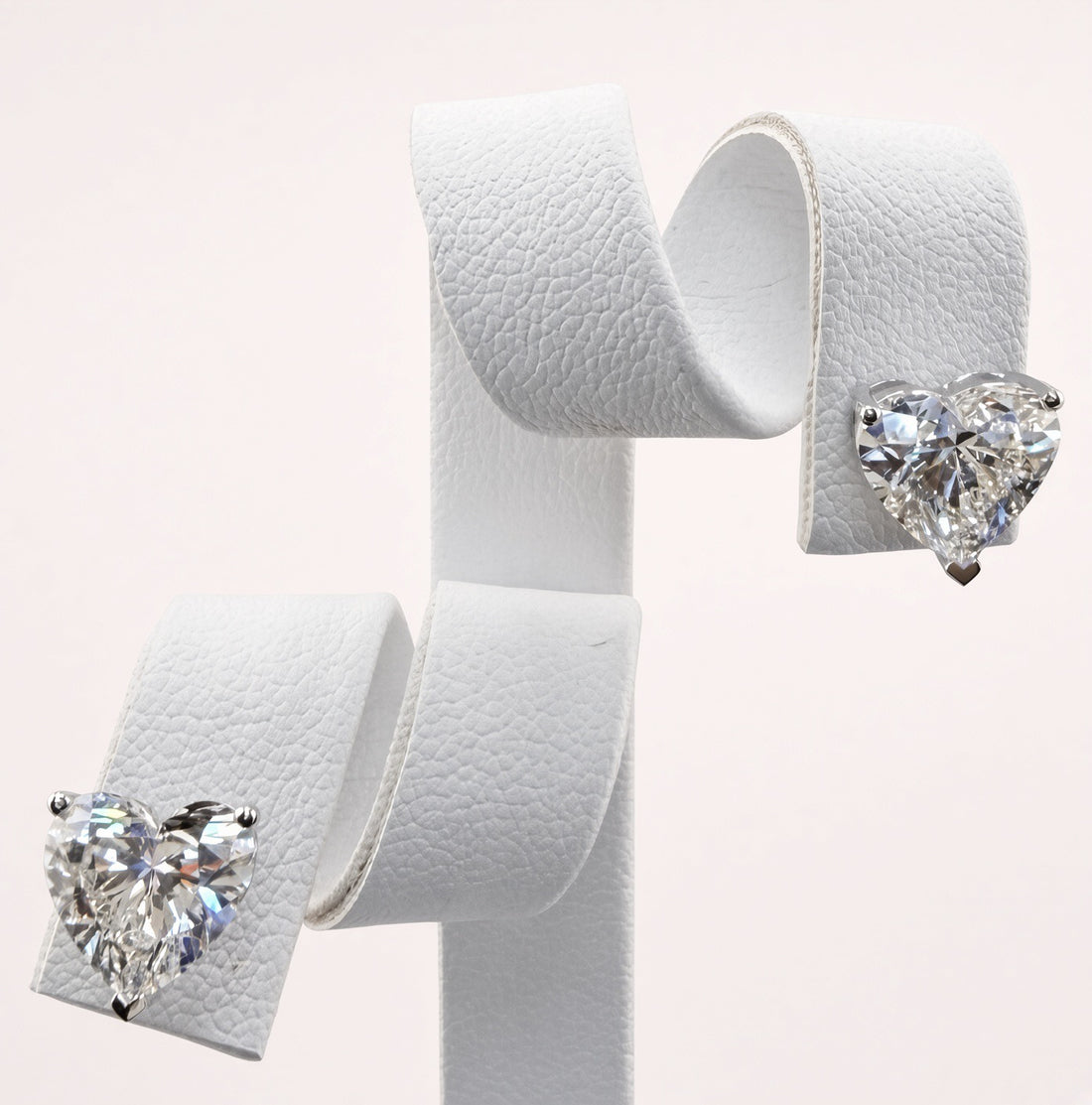 Heart Cut Lab Grown Diamond Stud Earrings | 4.04cttw IGI Certified | 14K White Gold