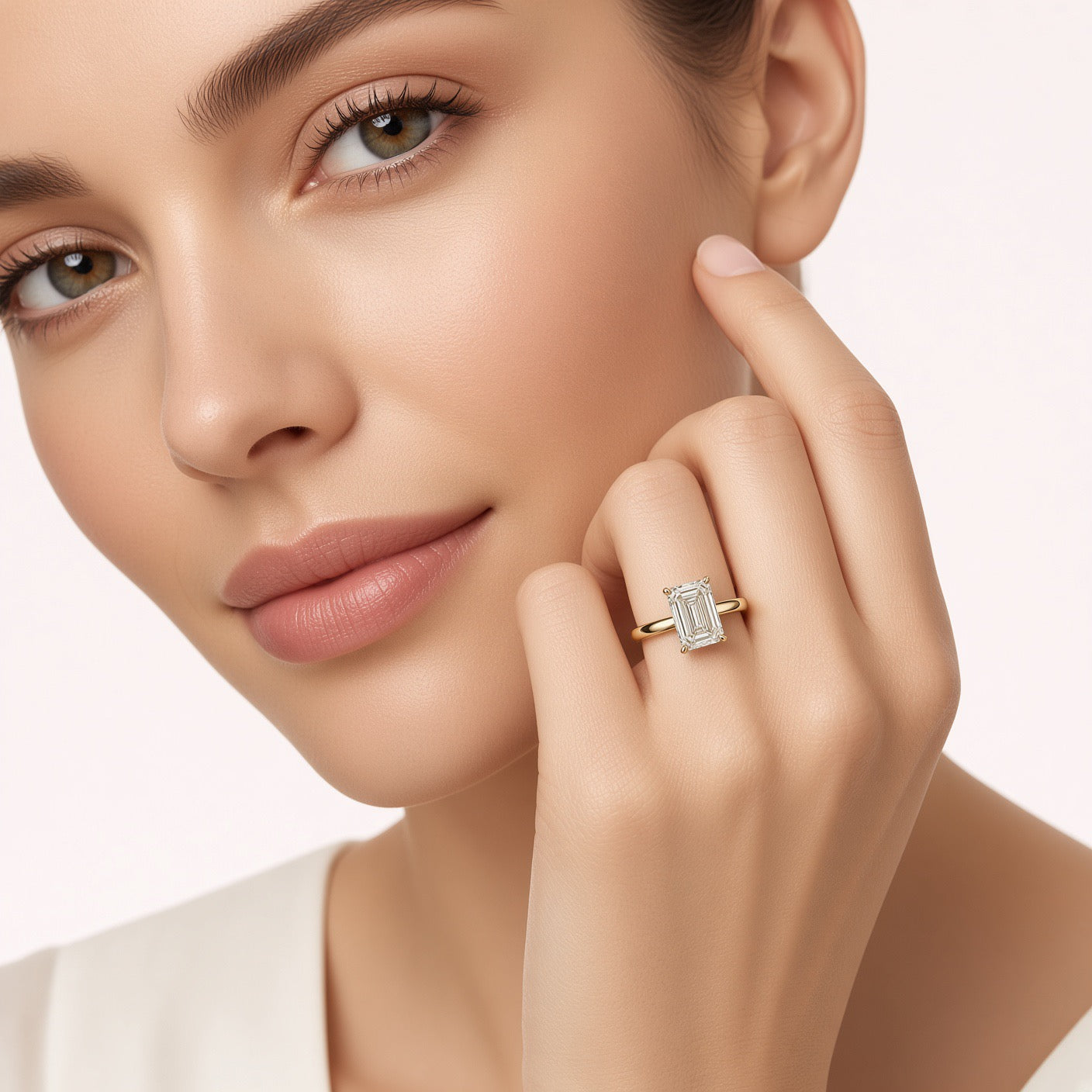 Elongated Emerald Cut Lab Grown Diamond Engagement Ring | 1.5ct IGI Certified | 14K Yellow Gold