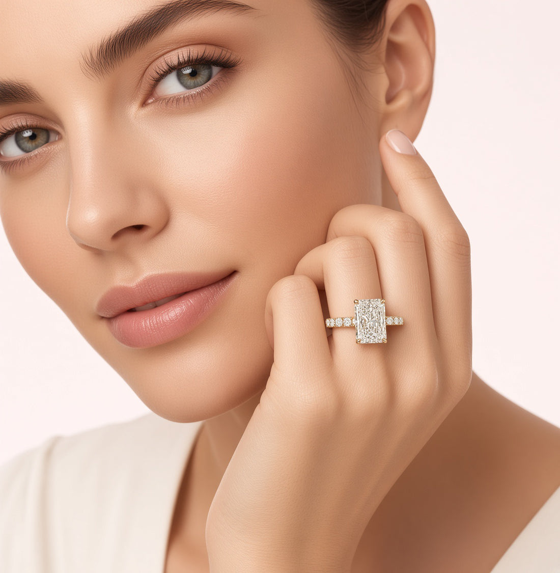 Radiant Cut Lab Grown Diamond Engagement Ring | 2.75ct IGI Certified | 14K Yellow Gold