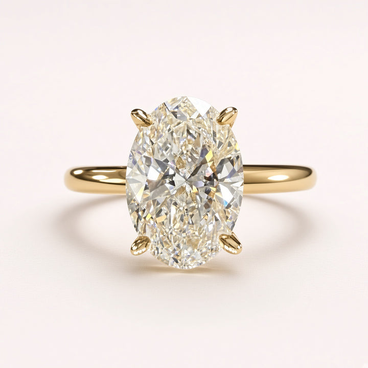 Oval Lab Grown Diamond Engagement Ring | 2ct IGI Certified | 14K Yellow Gold Solitaire