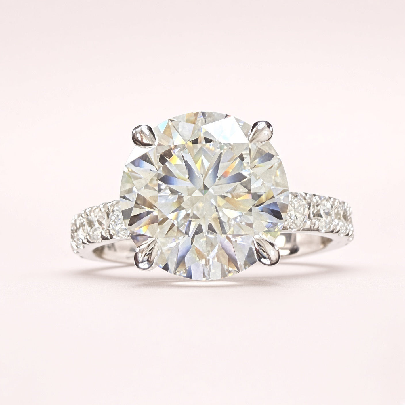 Round Lab Grown Diamond Engagement Ring | 3ct IGI Certified | 14K White Gold