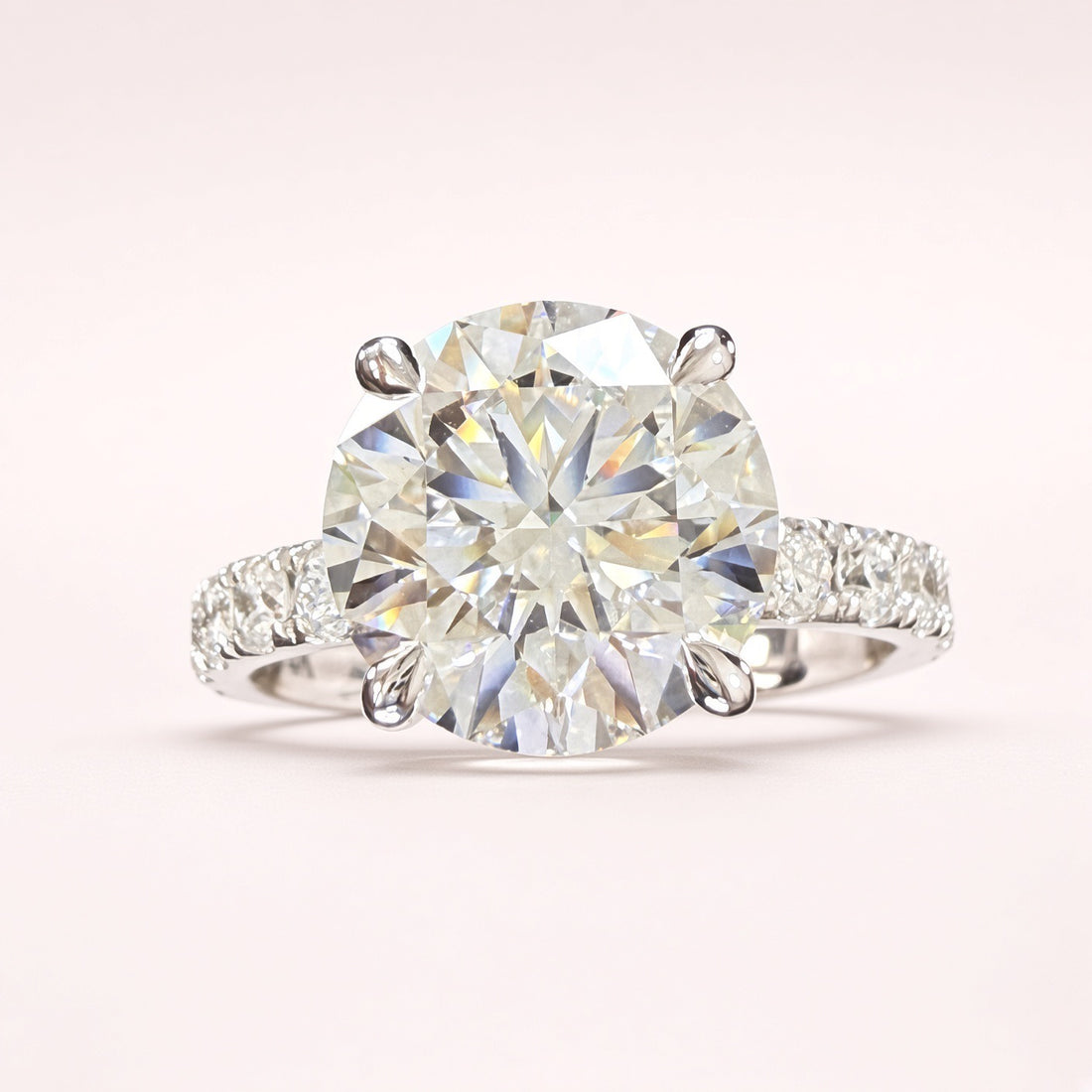 Round Lab Grown Diamond Engagement Ring | 3ct IGI Certified | 14K White Gold