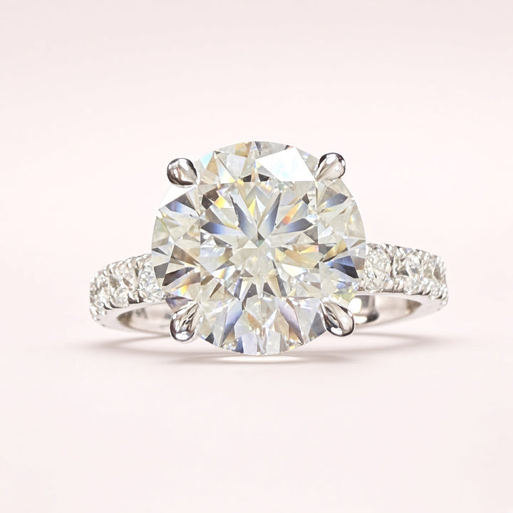 Round Lab Grown Diamond Engagement Ring | 3ct IGI Certified | 14K White Gold