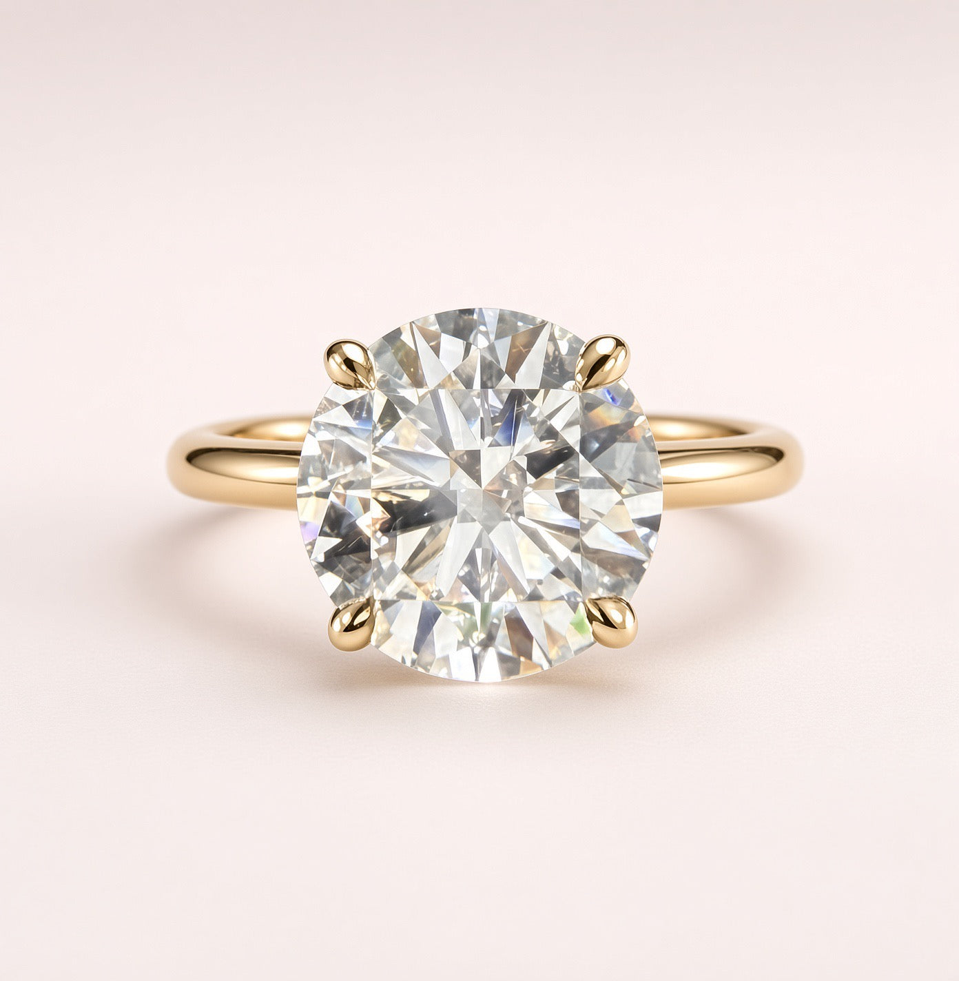 3.00ct Round D/VS1 Lab-Grown Diamond Solitaire Engagement Ring | 14K Yellow Gold | IGI Cert.