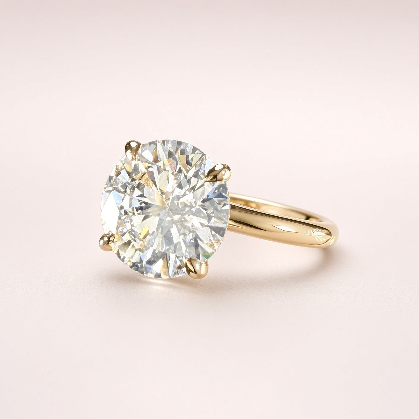 3.00ct Round D/VS1 Lab-Grown Diamond Solitaire Engagement Ring | 14K Yellow Gold | IGI Cert.