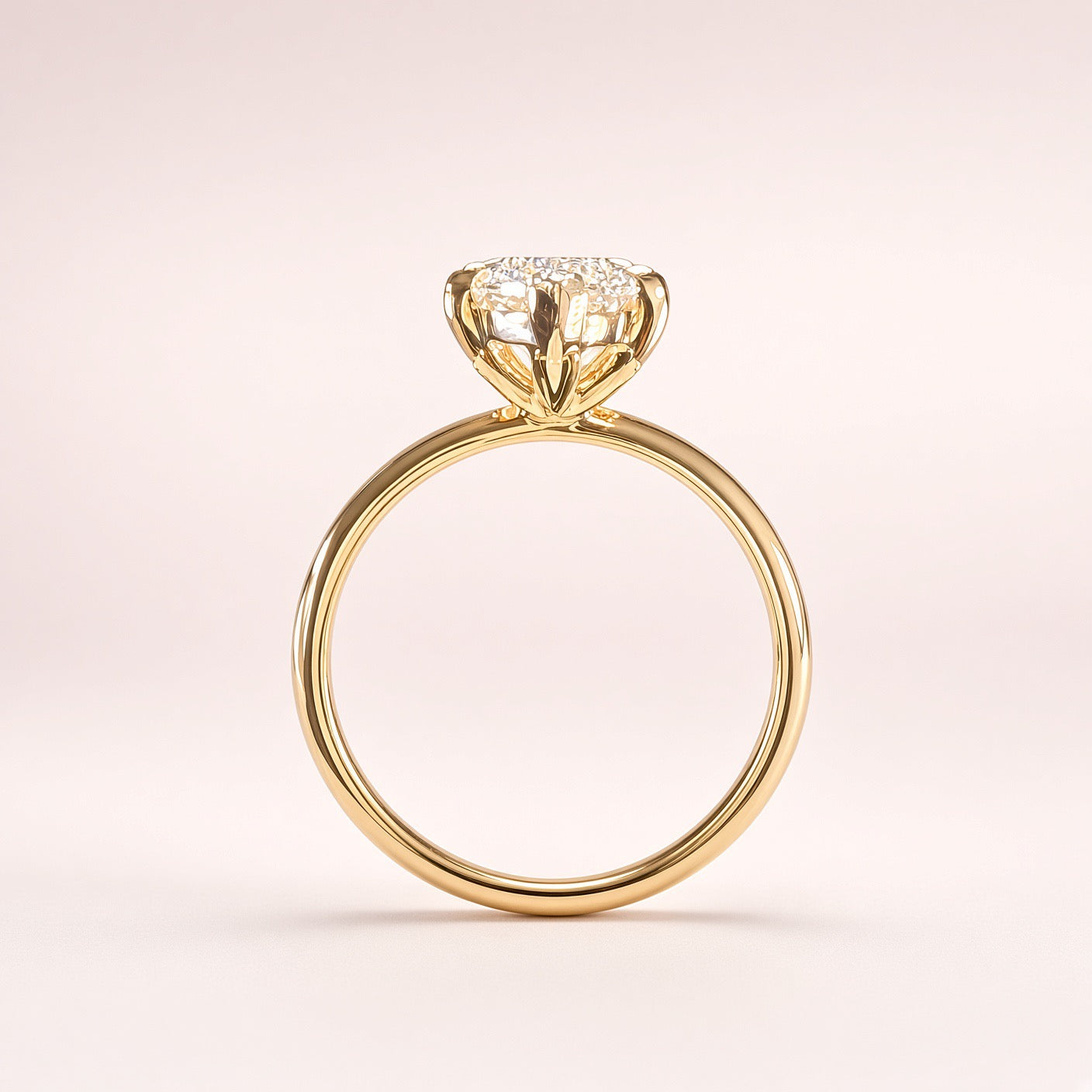 3ct Marquise Lab-Grown Diamond Solitaire Engagement Ring | 14K Yellow Gold | IGI Cert. | D/VS1