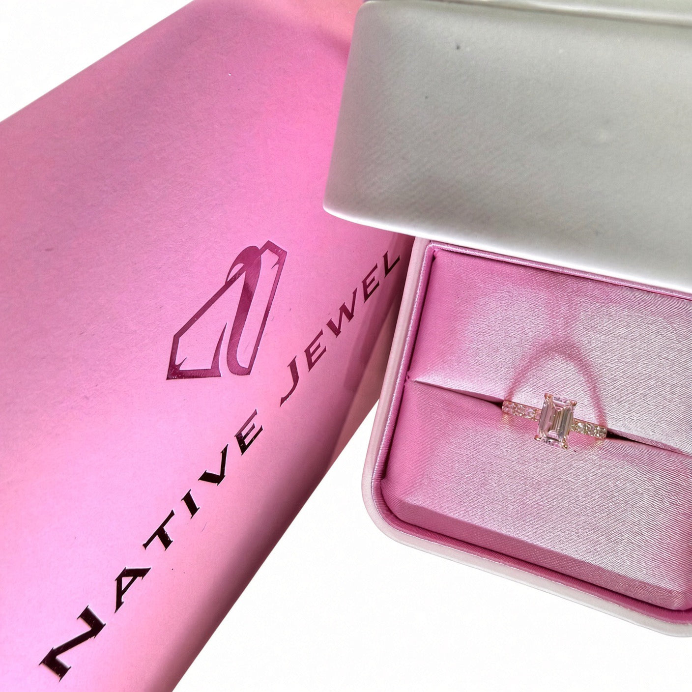 1.5ct Emerald-Cut Lab Diamond Pave Engagement Ring | 14K Yellow Gold | D/VS1 | IGI Cert.