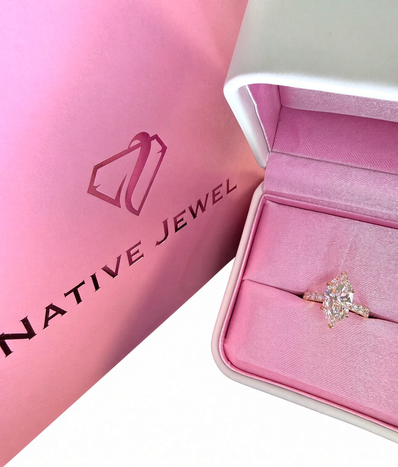 3ct Marquise Lab Diamond Pave Engagement Ring | 14K Yellow Gold | D/VS1 | IGI Cert.