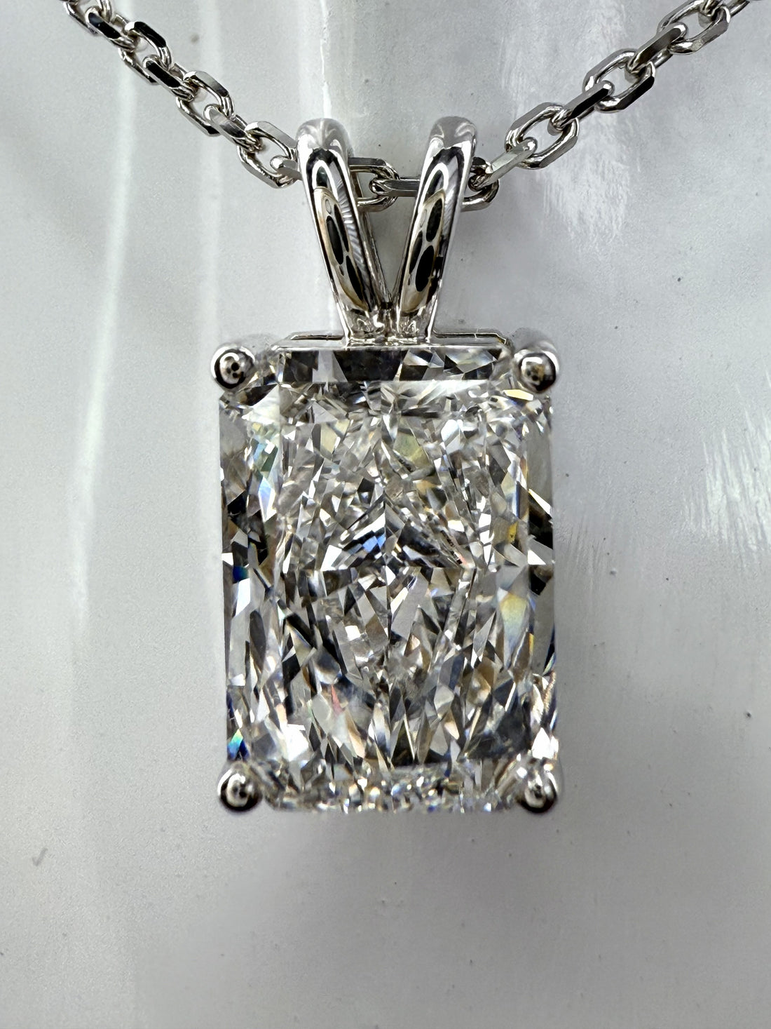 Radiant Cut Diamond Pendant Necklace