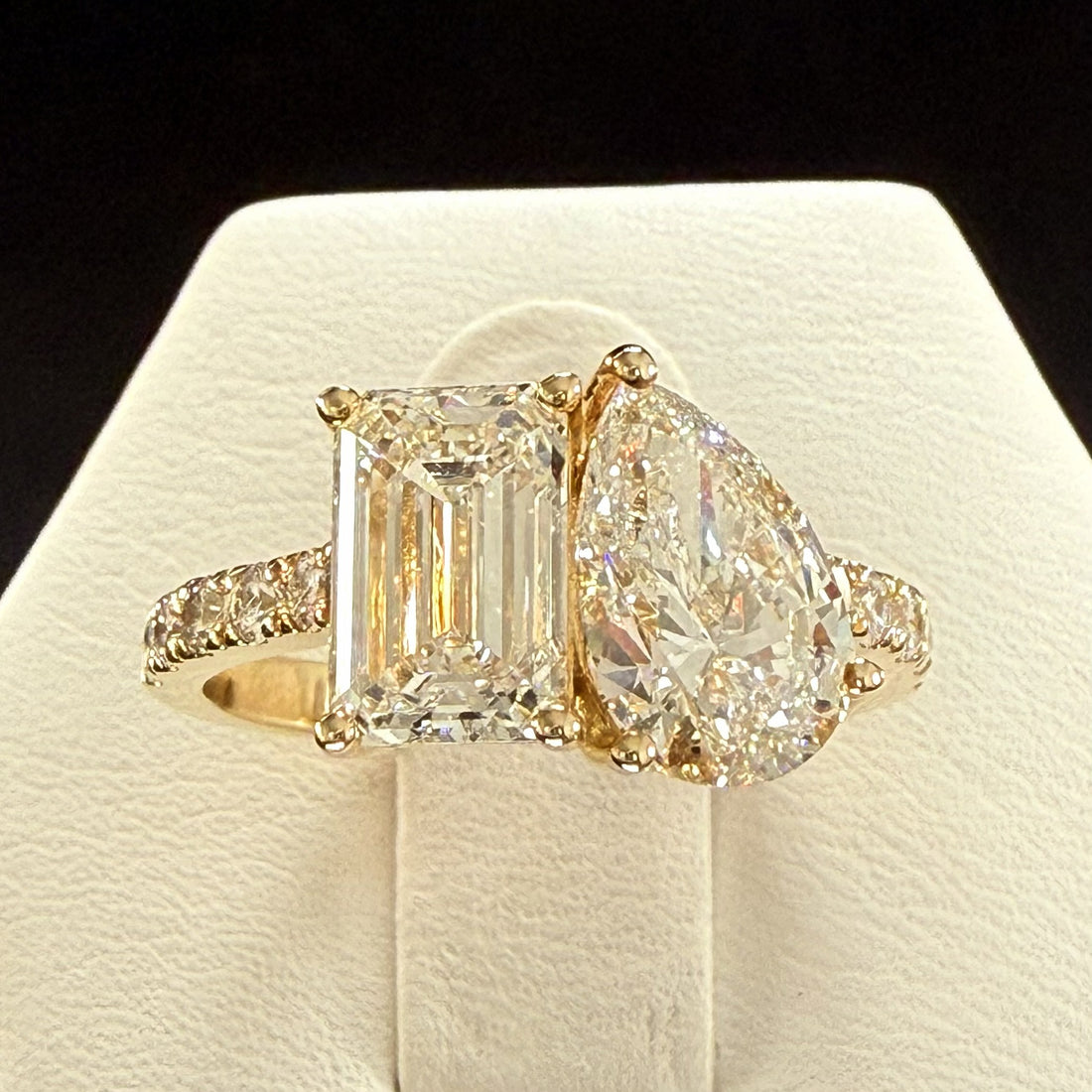 Toi et Moi Diamond Pave Engagement Ring
