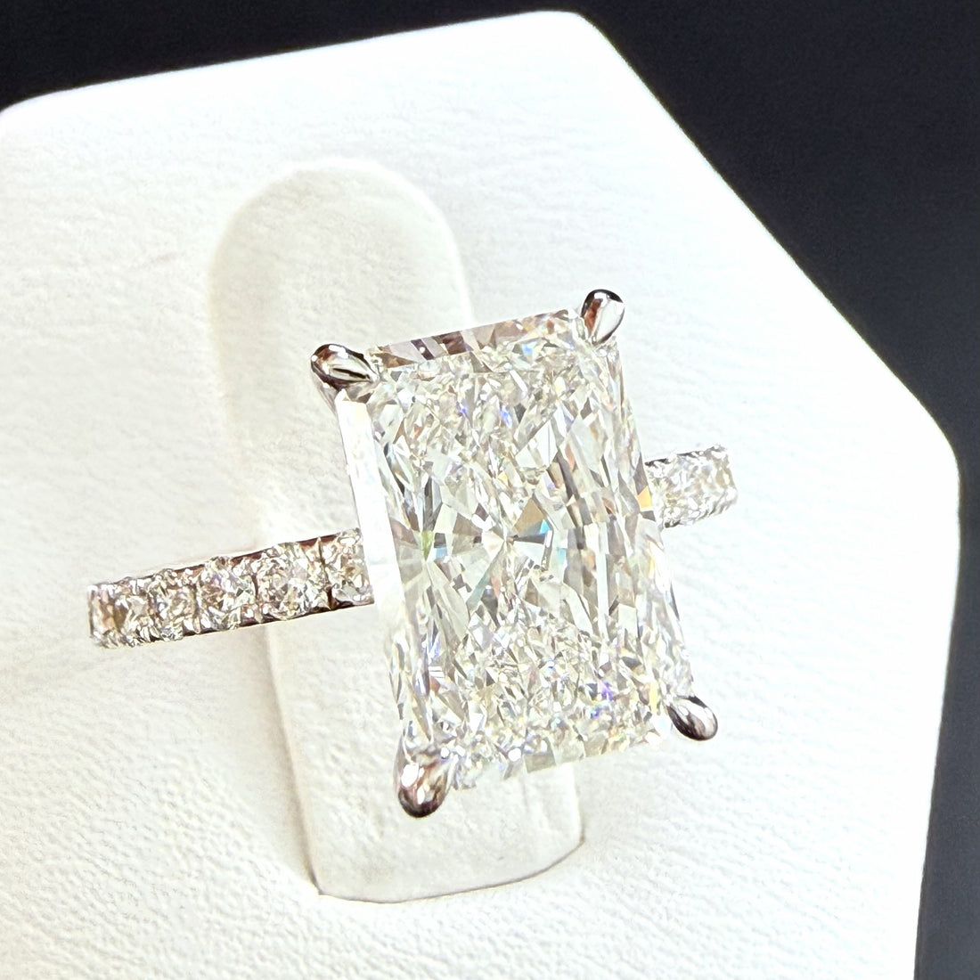 Radiant Cut Lab Grown Diamond Engagement Ring | 3.75ct IGI Certified | 14K White Gold