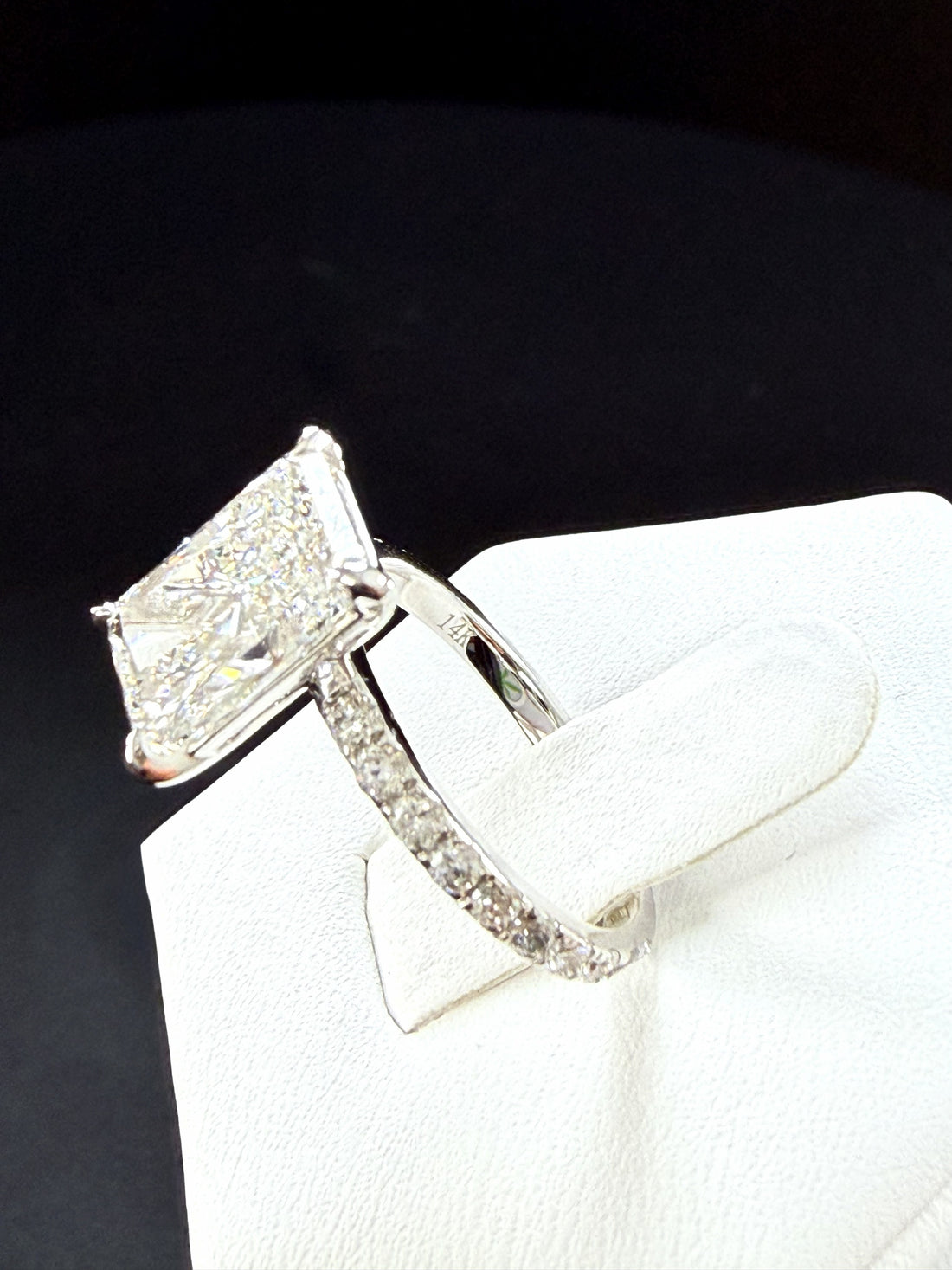 Radiant Cut Lab Grown Diamond Engagement Ring | 3.75ct IGI Certified | 14K White Gold
