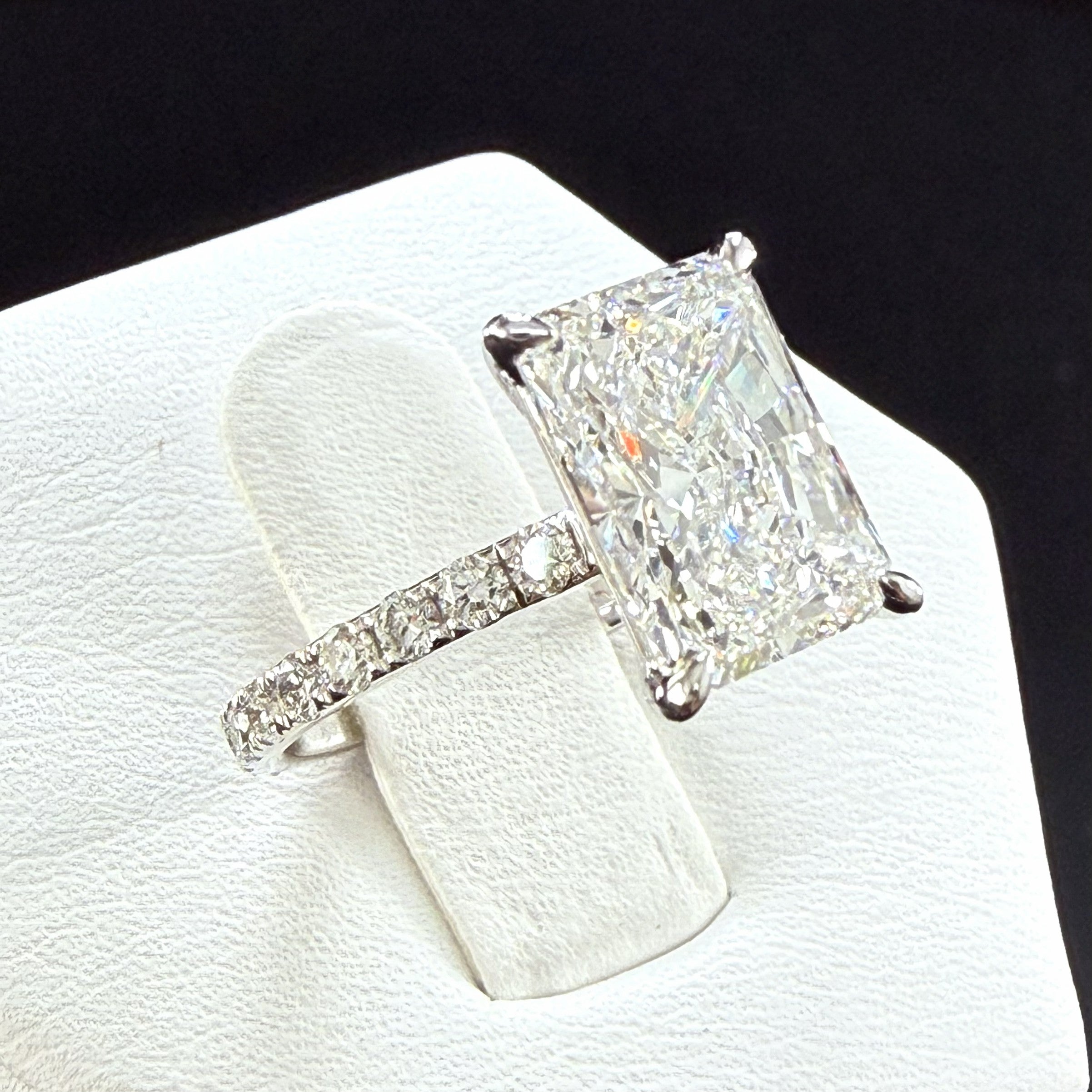 Radiant Cut Lab Grown Diamond Engagement Ring | 3.75ct IGI Certified | 14K White Gold