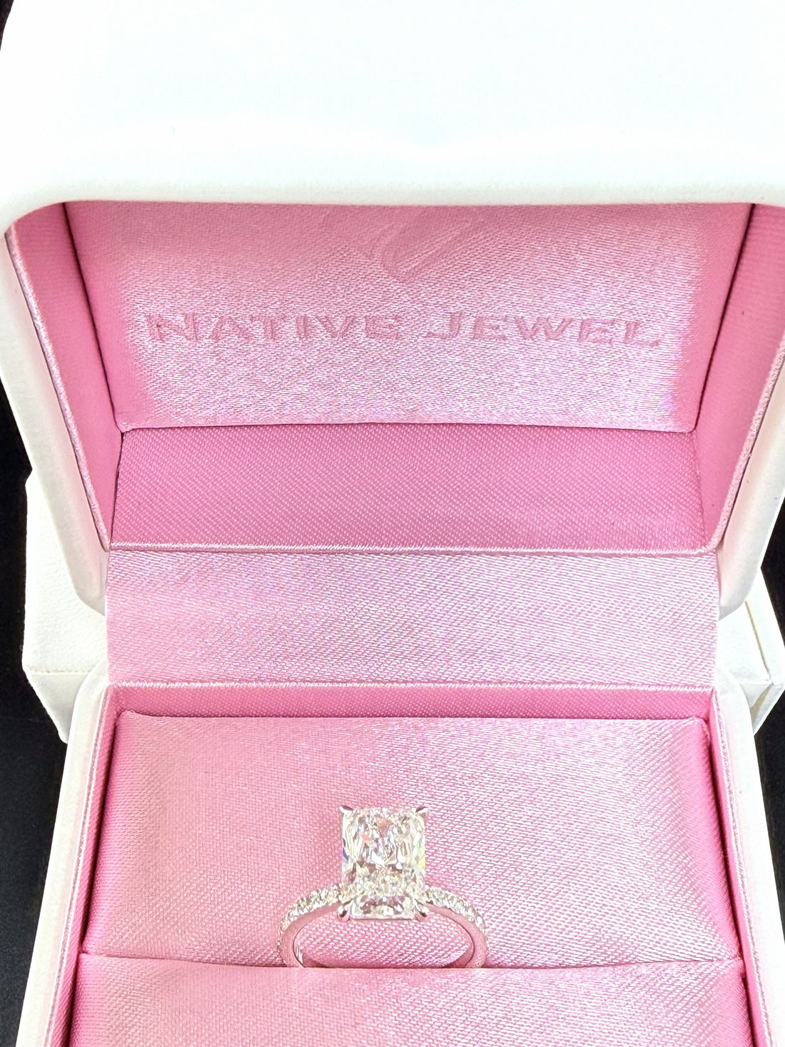 Radiant Cut Lab Grown Diamond Engagement Ring | 3.75ct IGI Certified | 14K White Gold