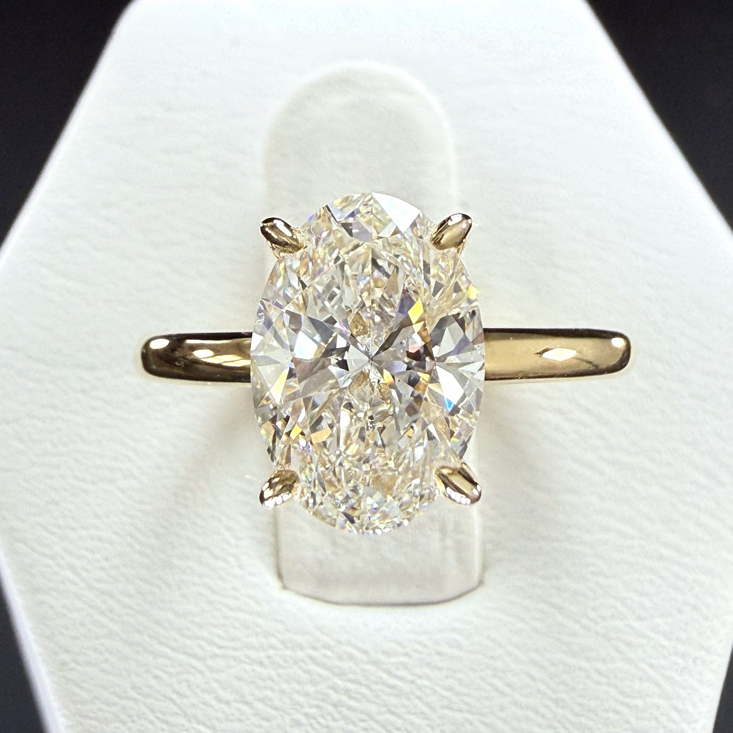 Oval Lab Grown Diamond Engagement Ring | 2ct IGI Certified | 14K Yellow Gold Solitaire