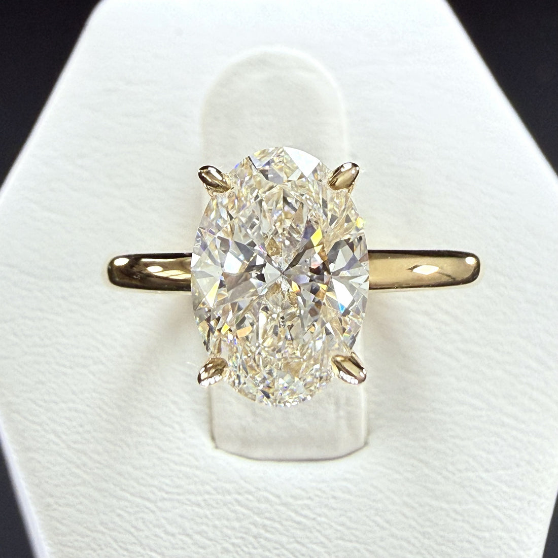 Oval Lab Grown Diamond Engagement Ring | 2ct IGI Certified | 14K Yellow Gold Solitaire