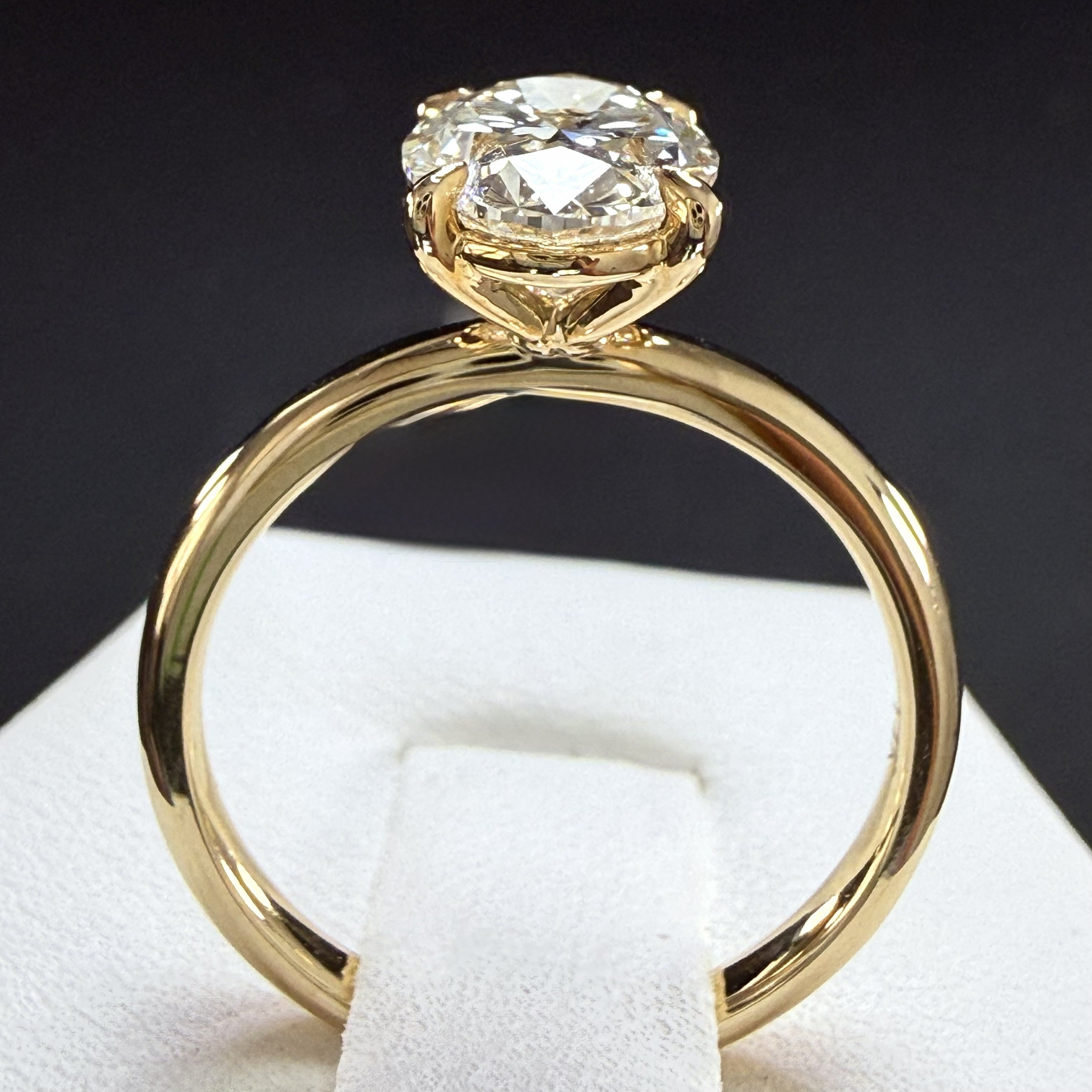 Oval Lab Grown Diamond Engagement Ring | 2ct IGI Certified | 14K Yellow Gold Solitaire