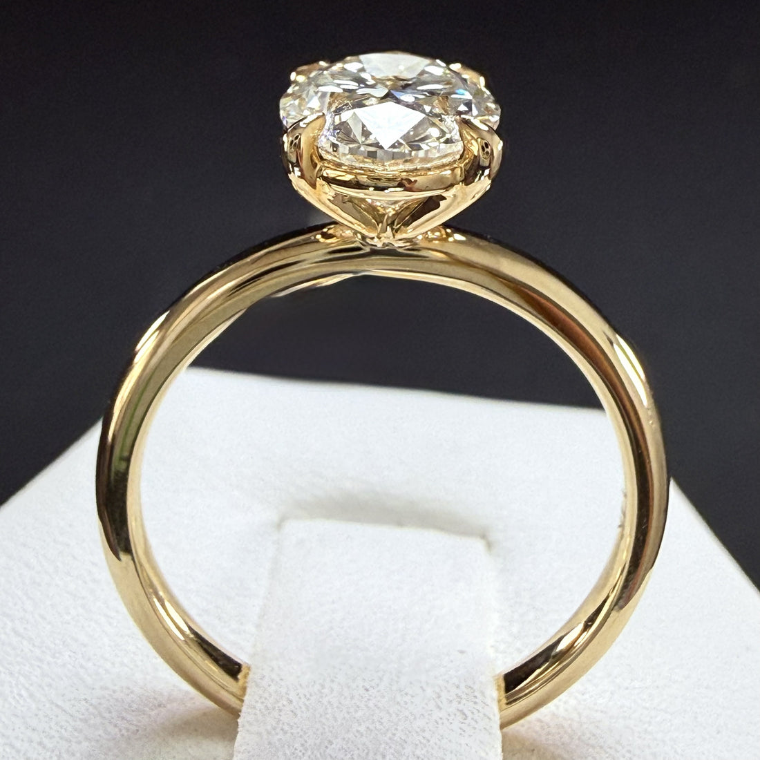 Oval Lab Grown Diamond Engagement Ring | 2ct IGI Certified | 14K Yellow Gold Solitaire