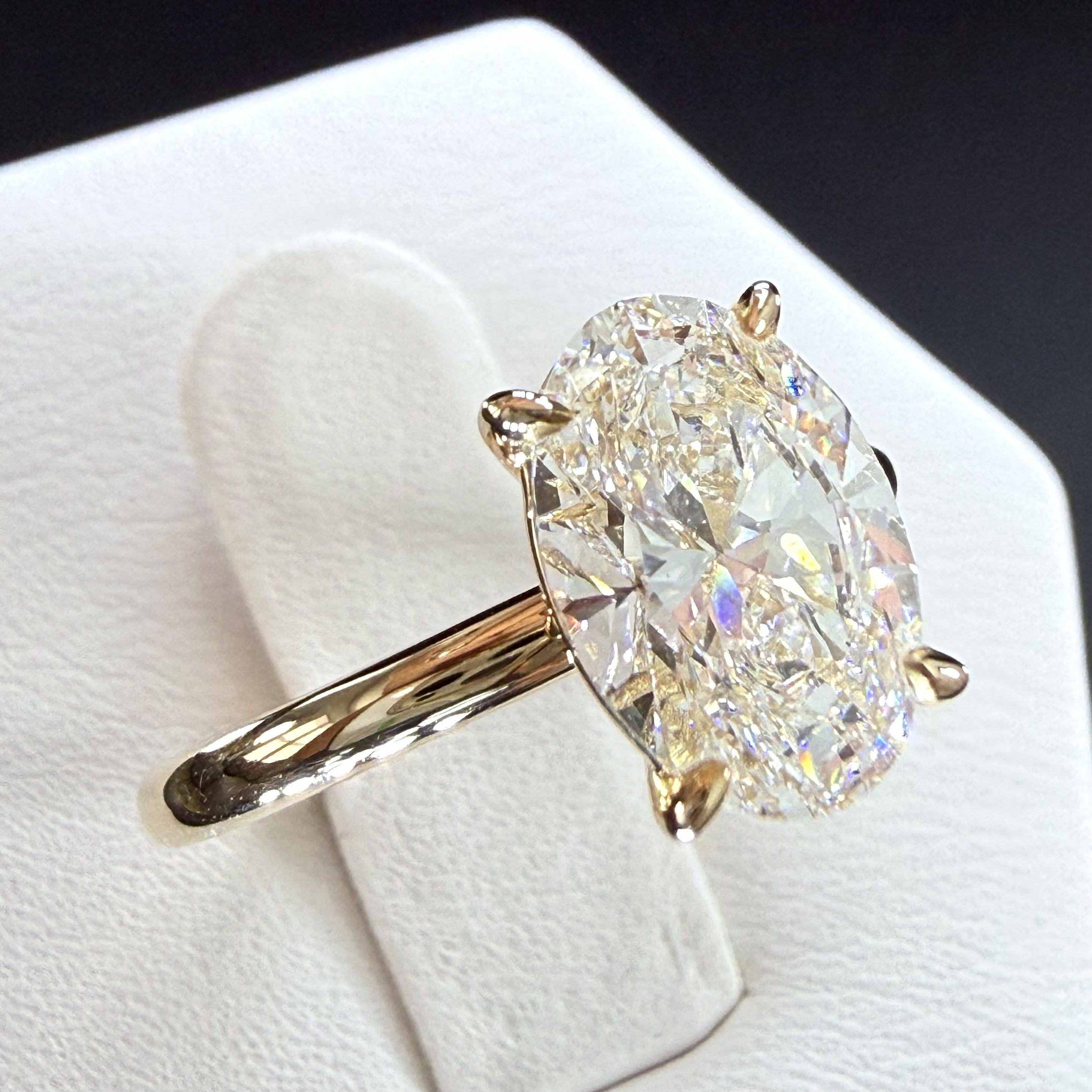Oval Lab Grown Diamond Engagement Ring | 2ct IGI Certified | 14K Yellow Gold Solitaire