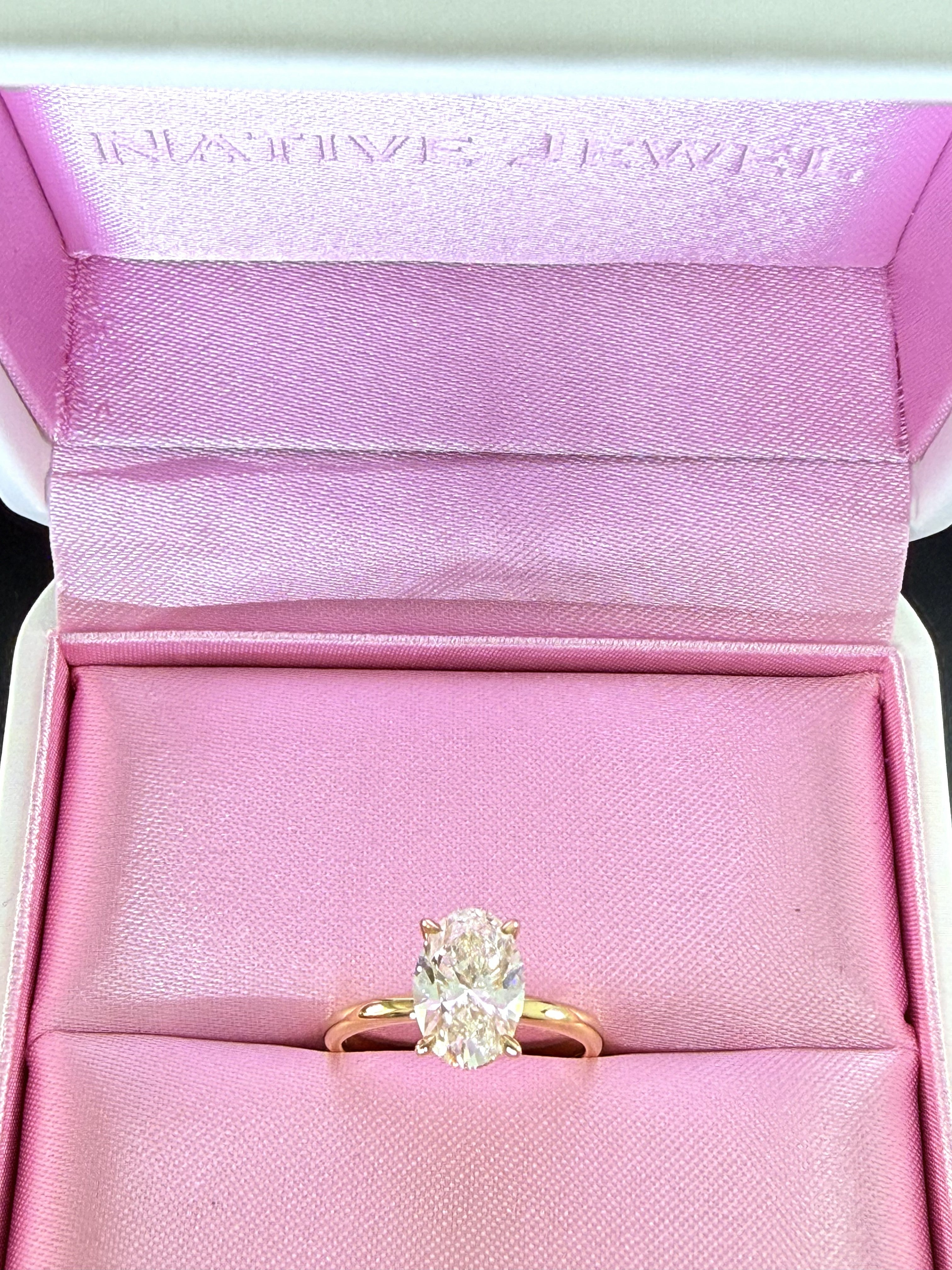 Oval Lab Grown Diamond Engagement Ring | 2ct IGI Certified | 14K Yellow Gold Solitaire