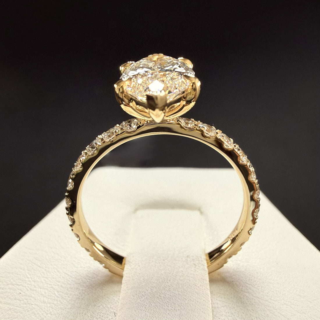 Marquise Lab Grown Diamond Engagement Ring | 2.75ct IGI Certified | 14K Yellow Gold