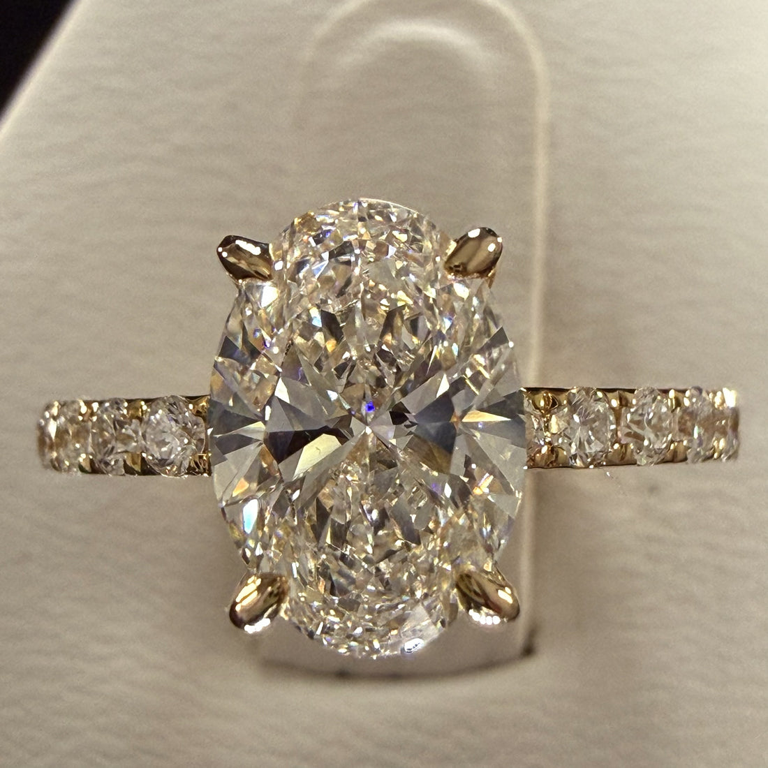 Oval Lab Grown Diamond Engagement Ring | 2.27ct IGI Certified | 14K Yellow Gold