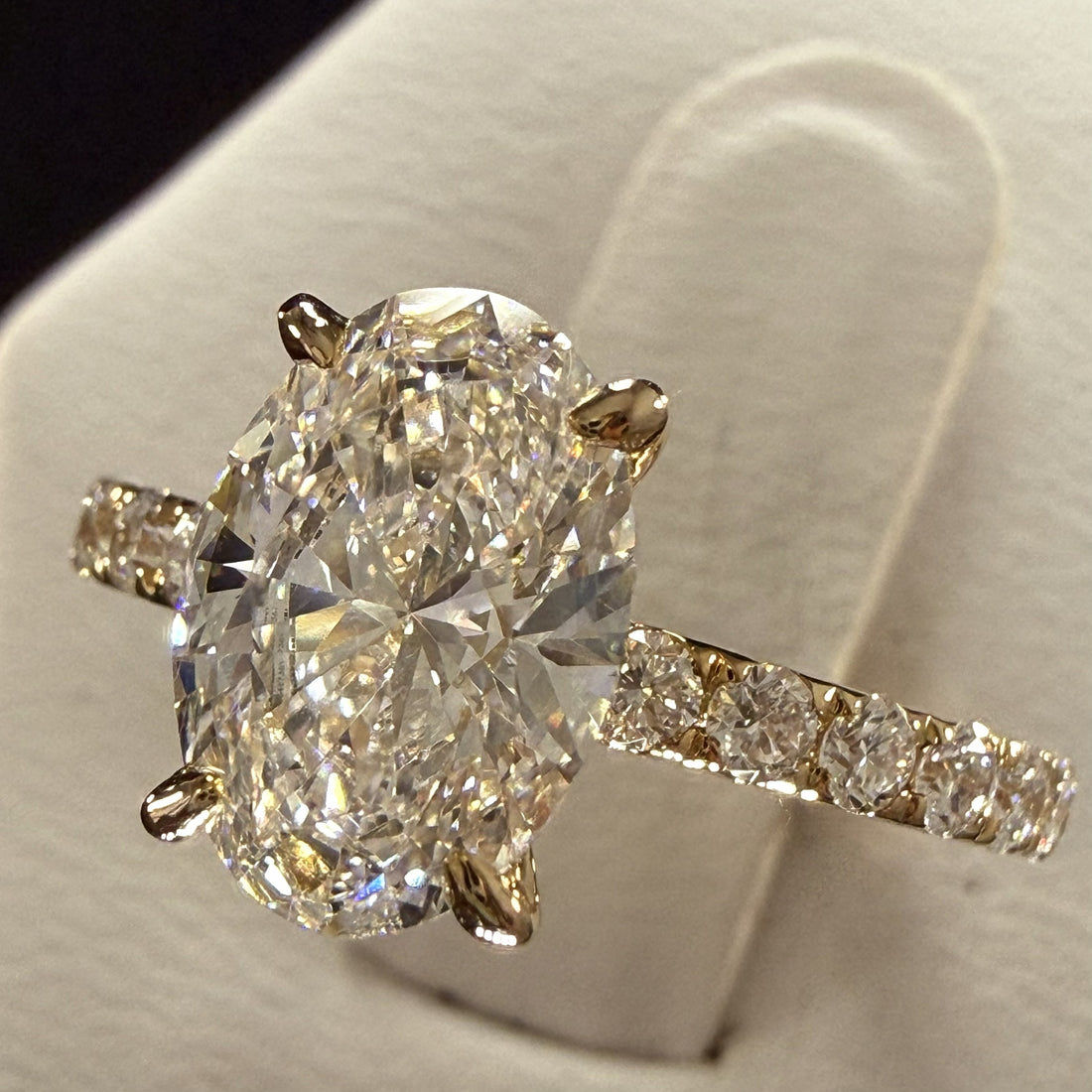 Oval Lab Grown Diamond Engagement Ring | 2.27ct IGI Certified | 14K Yellow Gold