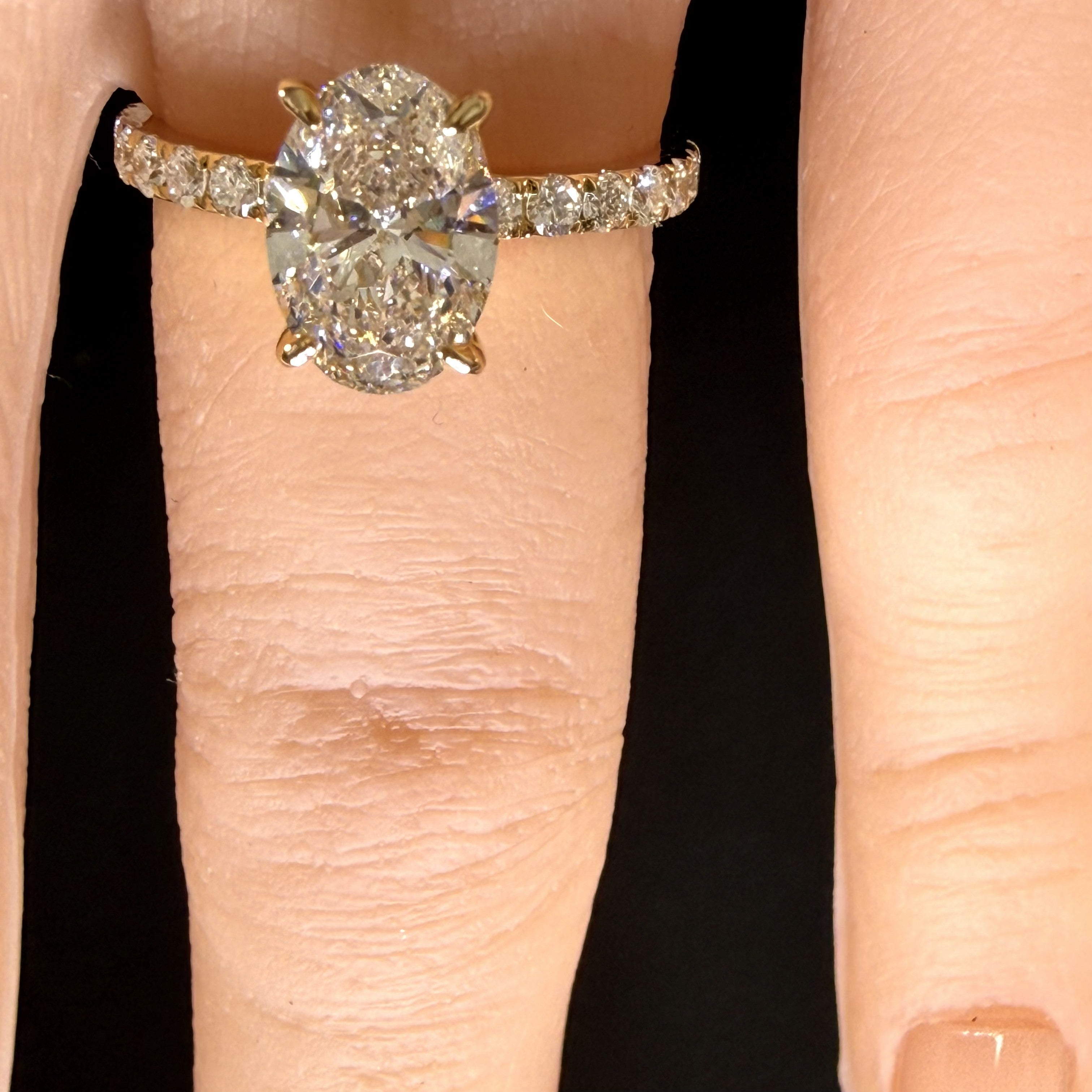 Oval Lab Grown Diamond Engagement Ring | 2.27ct IGI Certified | 14K Yellow Gold