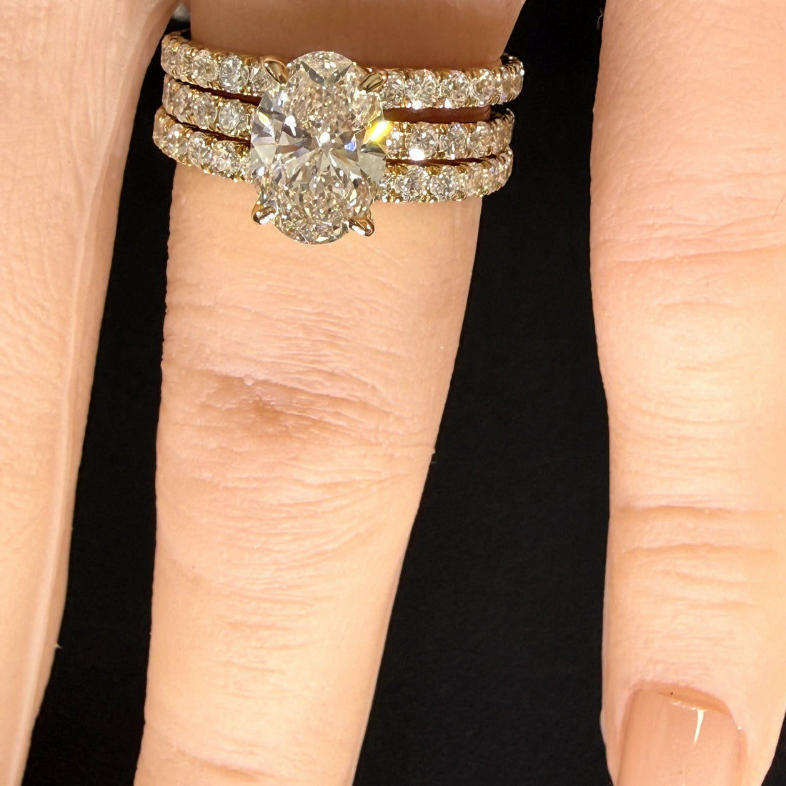 Oval Lab Grown Diamond Engagement Ring | 2.27ct IGI Certified | 14K Yellow Gold