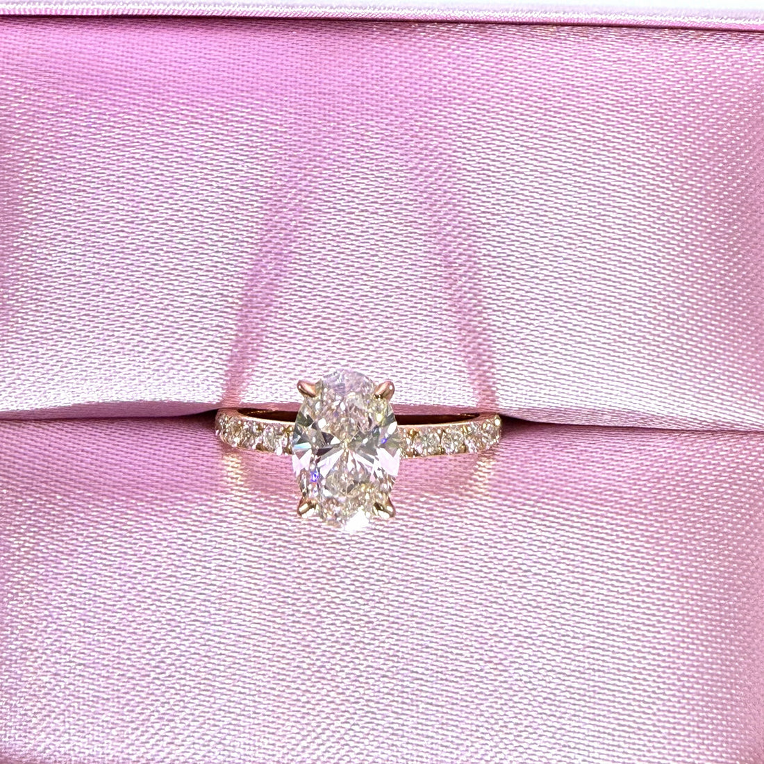 Oval Lab Grown Diamond Engagement Ring | 2.27ct IGI Certified | 14K Yellow Gold