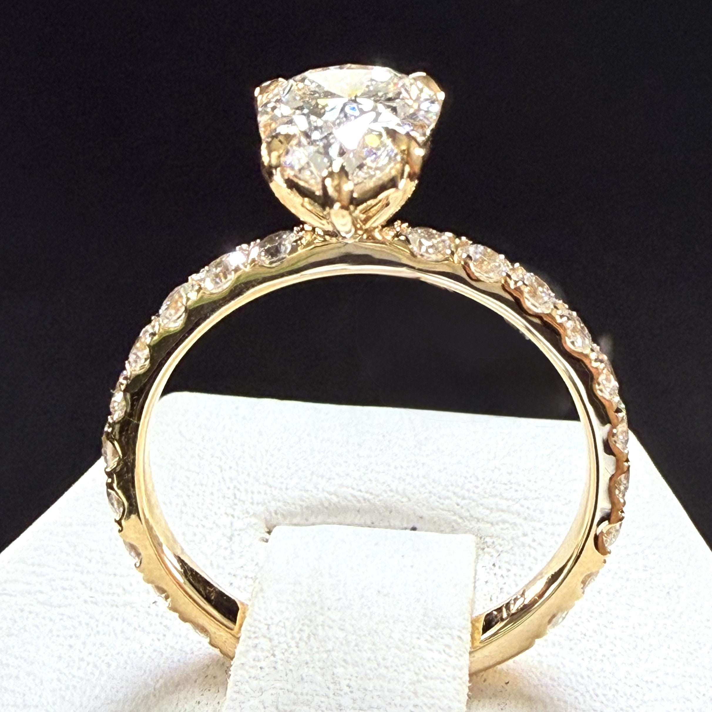 Pear Lab Grown Diamond Engagement Ring | 2.28ct IGI Certified | 14K Yellow Gold