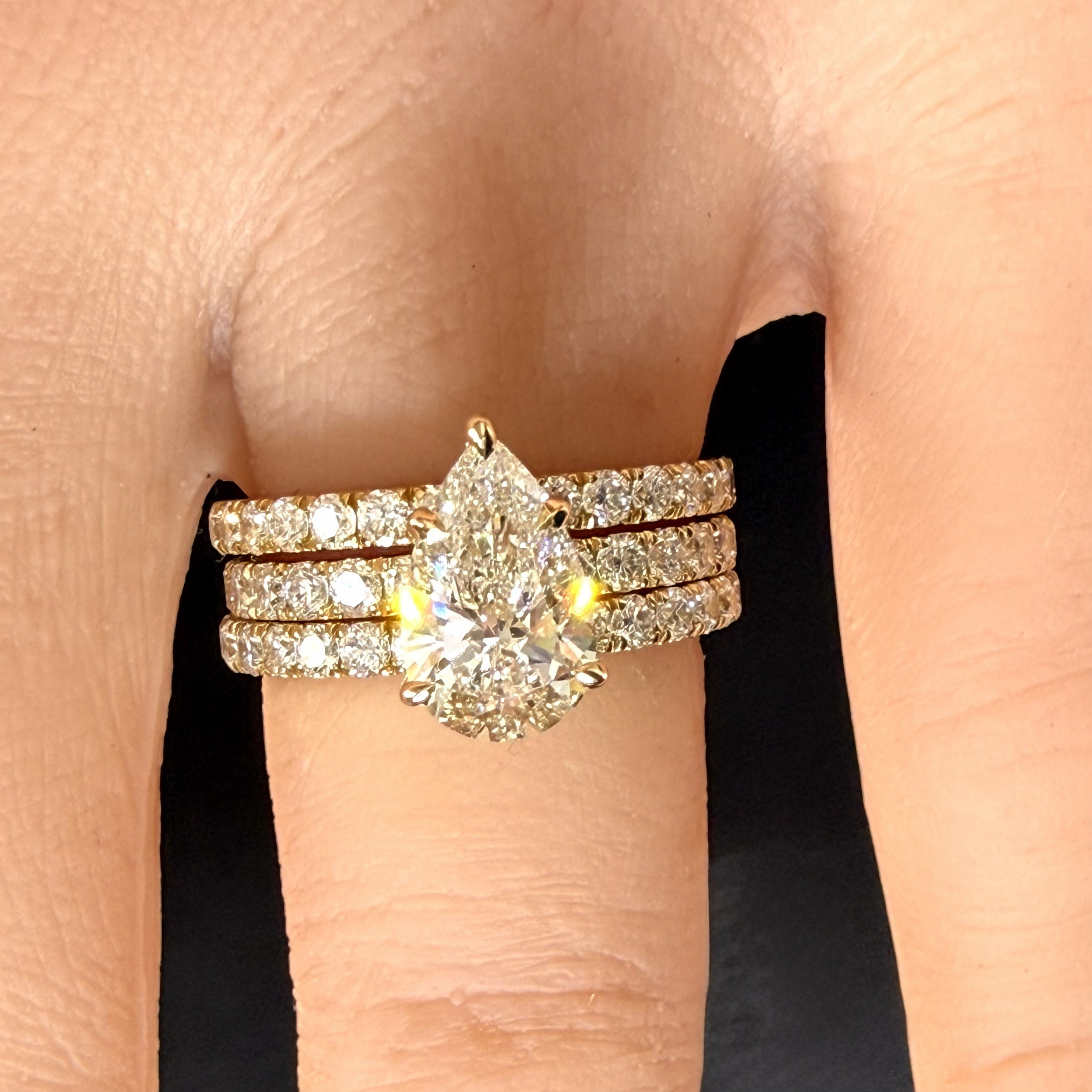 Pear Lab Grown Diamond Engagement Ring | 2.28ct IGI Certified | 14K Yellow Gold