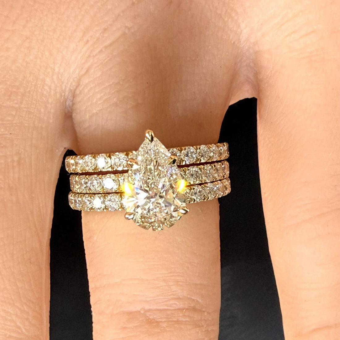 Pear Lab Grown Diamond Engagement Ring | 2.28ct IGI Certified | 14K Yellow Gold