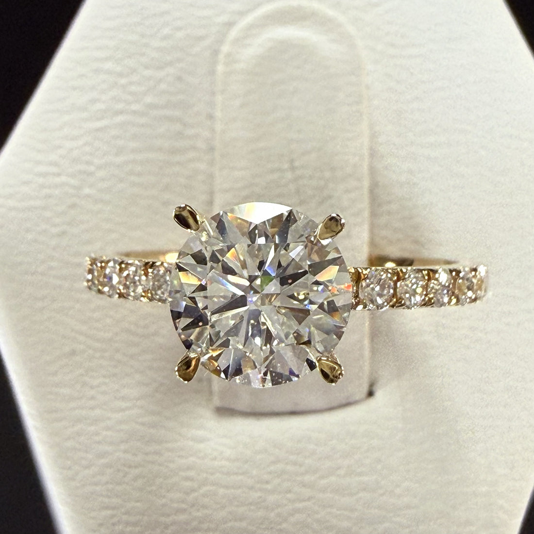 Round Lab Grown Diamond Engagement Ring | 2ct IGI Certified | 14K Yellow Gold