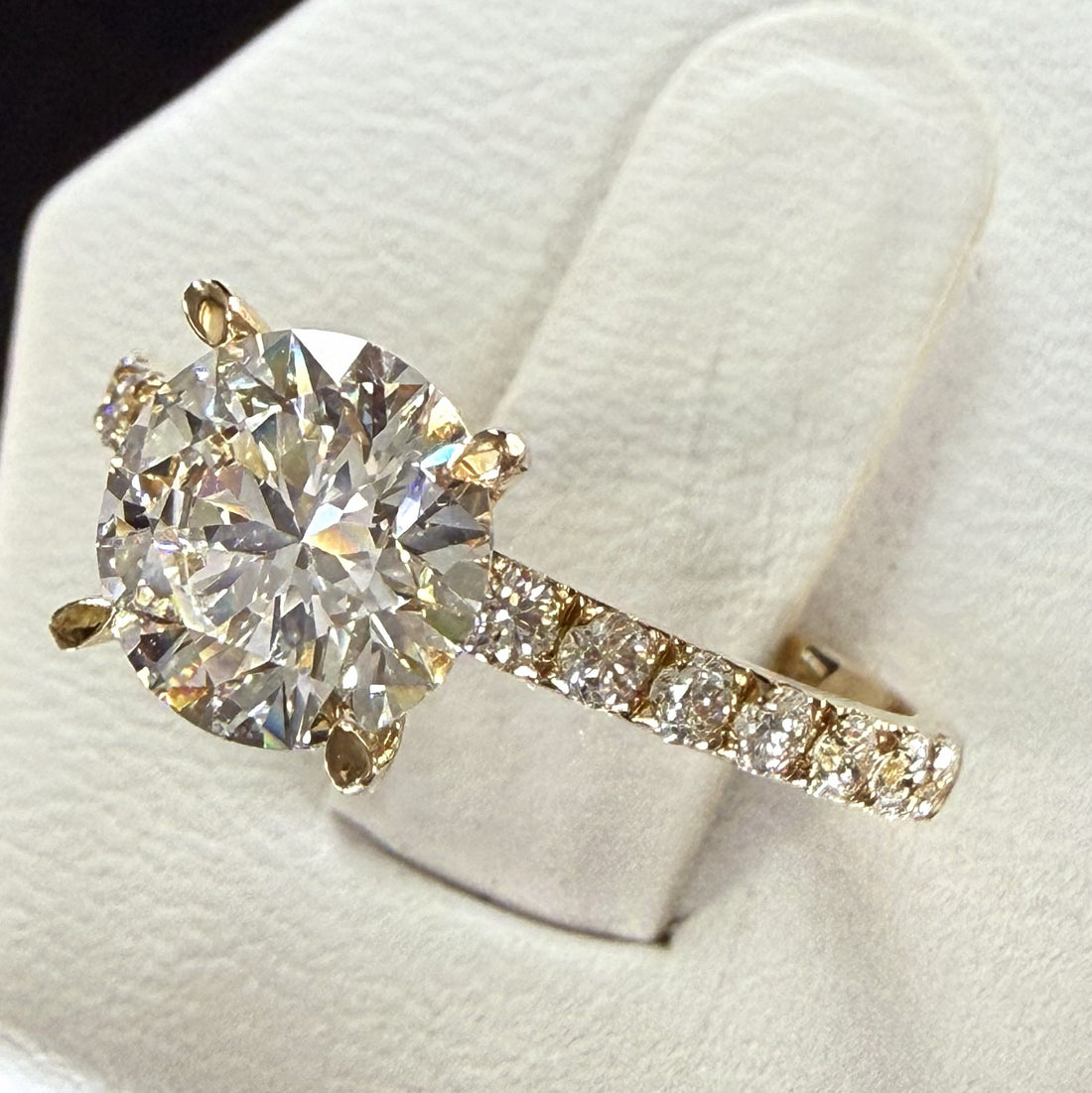 Round Lab Grown Diamond Engagement Ring | 2ct IGI Certified | 14K Yellow Gold