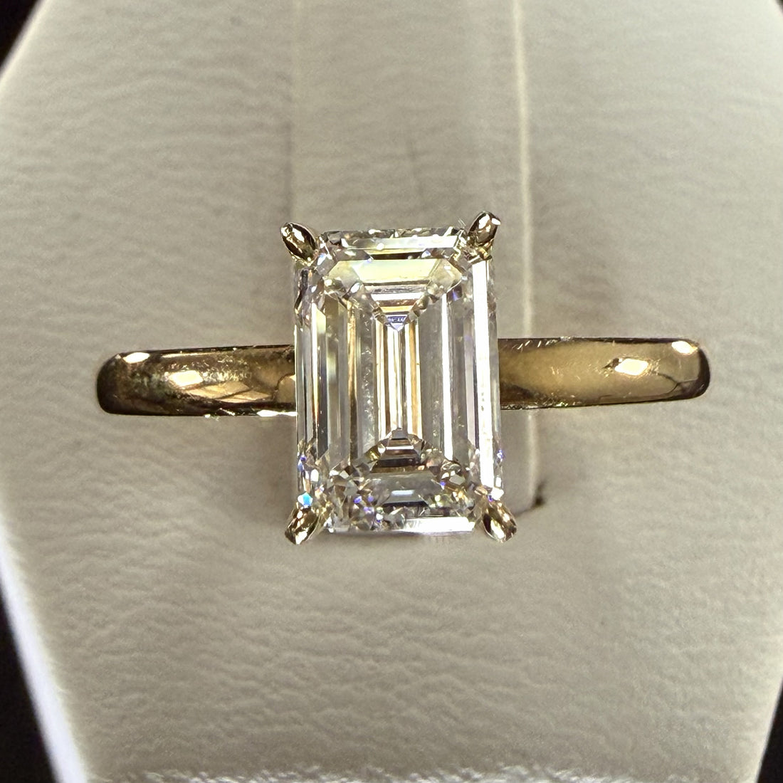 1.5 ct Elongated Emerald-Cut Lab-Grown Diamond Engagement Ring
