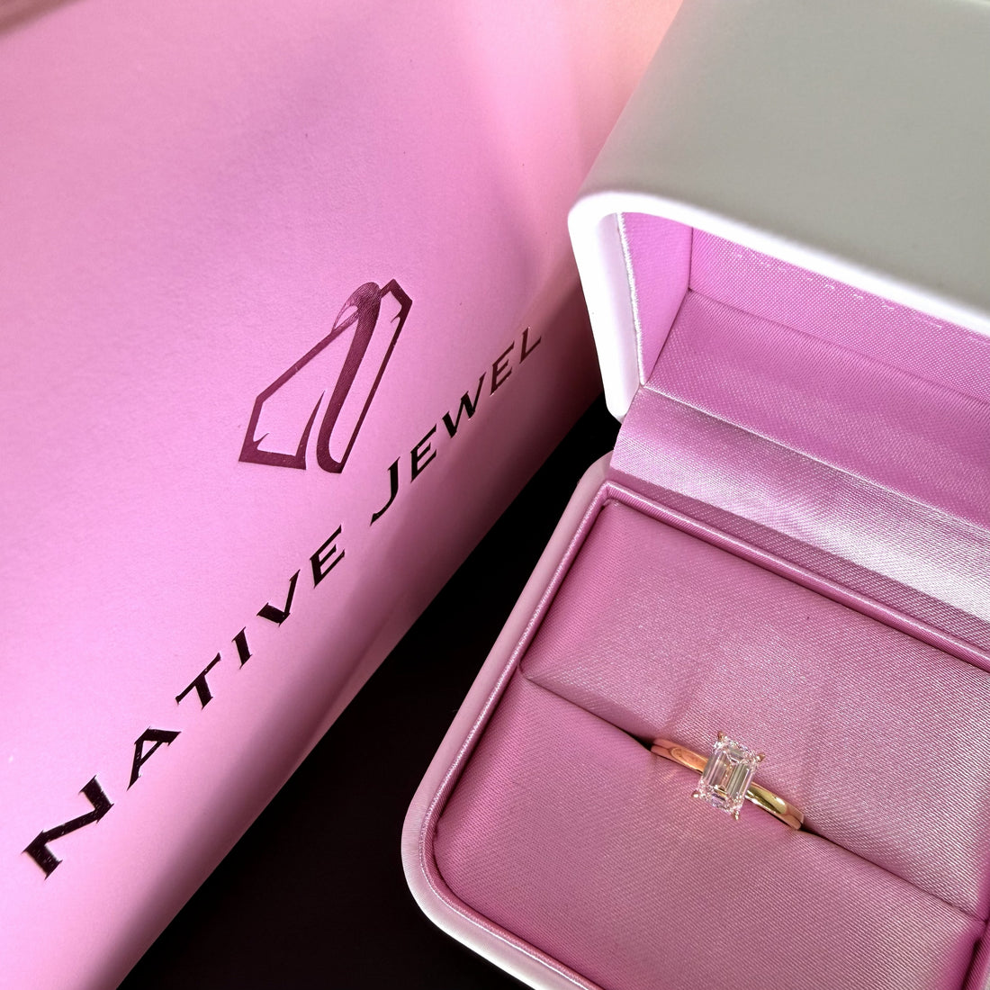 Elongated Emerald Cut Lab Grown Diamond Engagement Ring | 1.5ct IGI Certified | 14K Yellow Gold