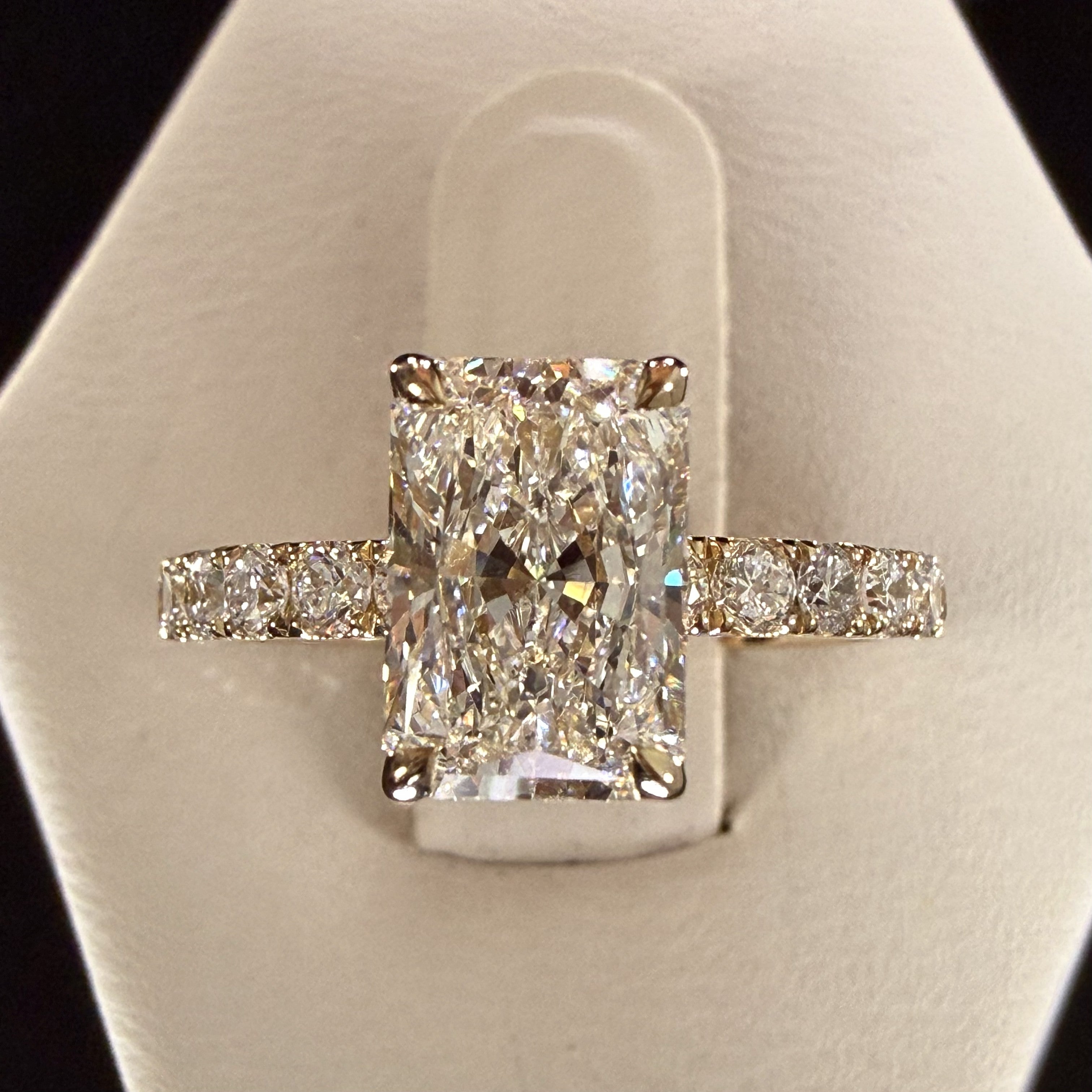 Radiant Cut Lab Grown Diamond Engagement Ring | 2.27ct IGI Certified | 14K Yellow Gold