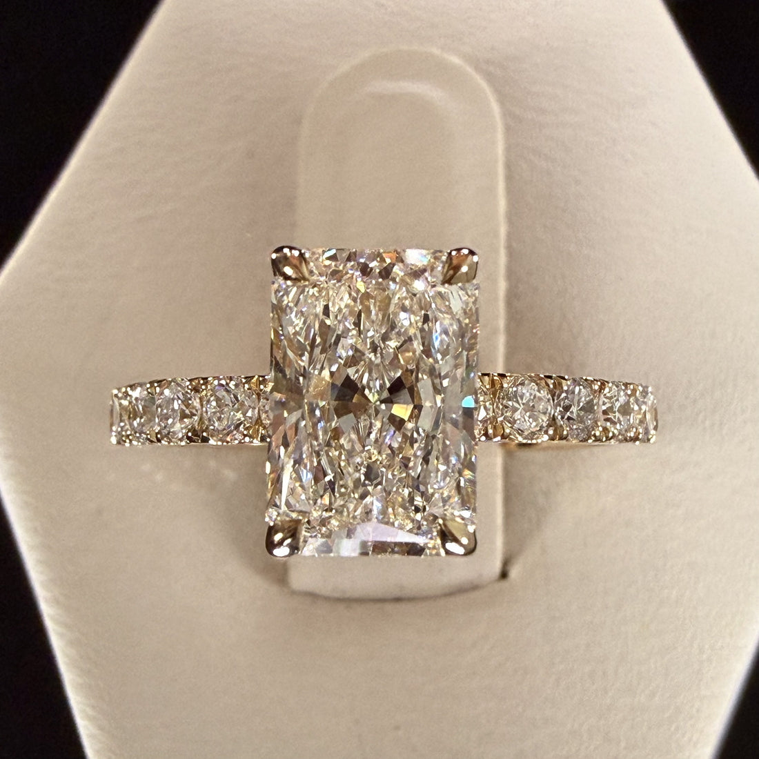 Radiant Cut Lab Grown Diamond Engagement Ring | 2.27ct IGI Certified | 14K Yellow Gold