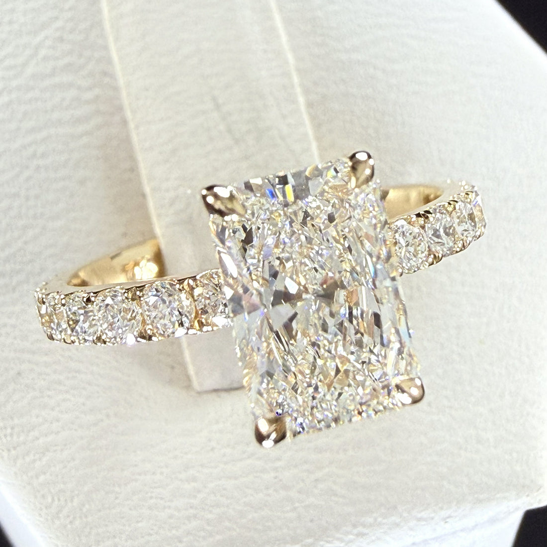 Radiant Cut Lab Grown Diamond Engagement Ring | 2.27ct IGI Certified | 14K Yellow Gold