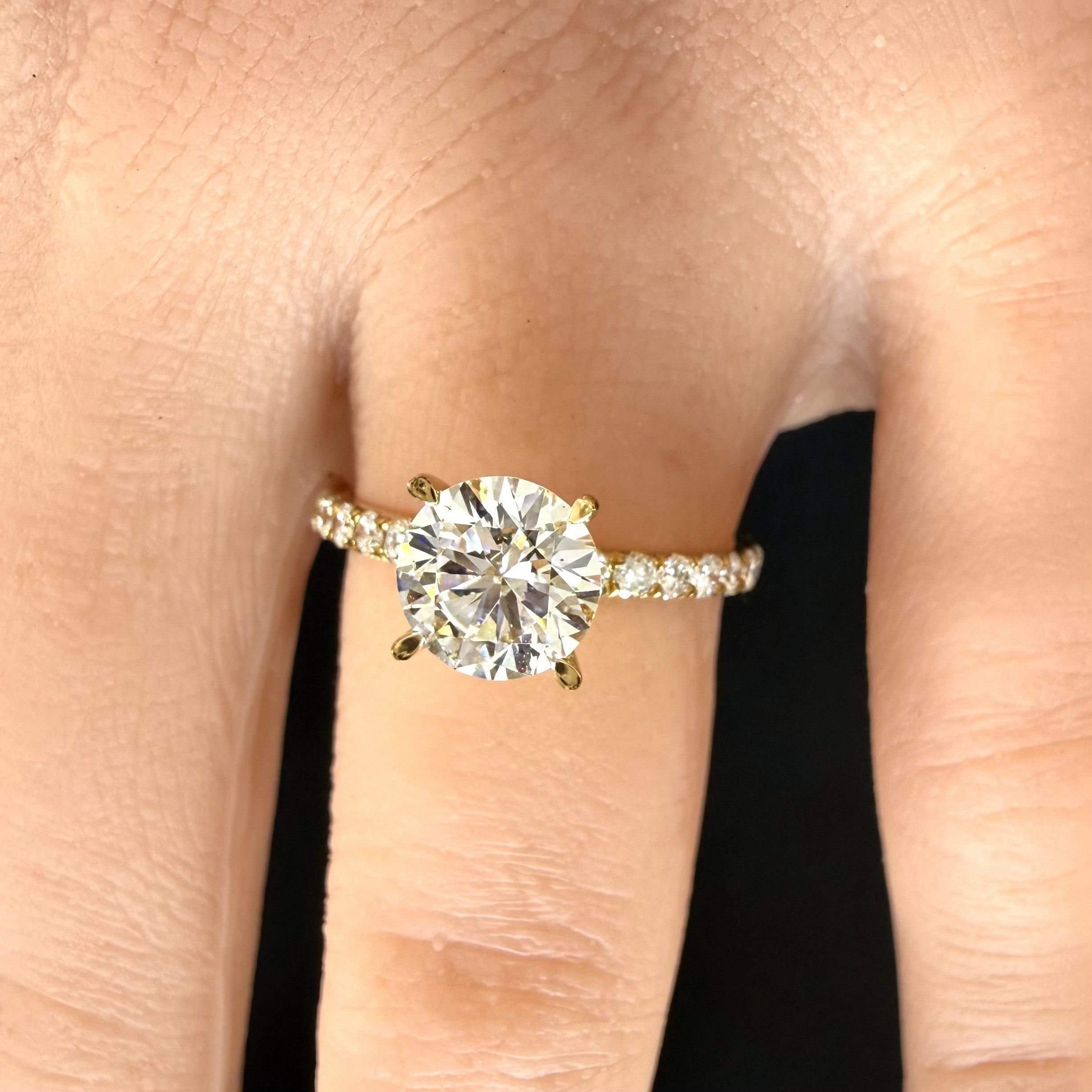 Round Lab Grown Diamond Engagement Ring | 2ct IGI Certified | 14K Yellow Gold