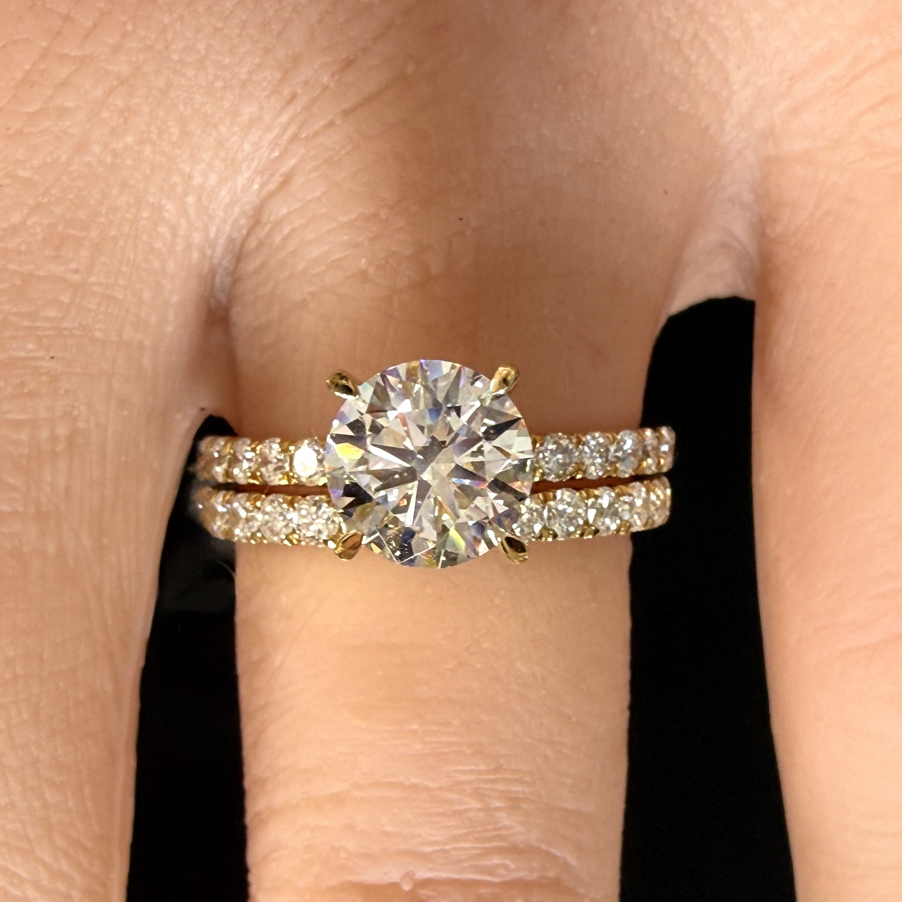Round Lab Grown Diamond Engagement Ring | 2ct IGI Certified | 14K Yellow Gold