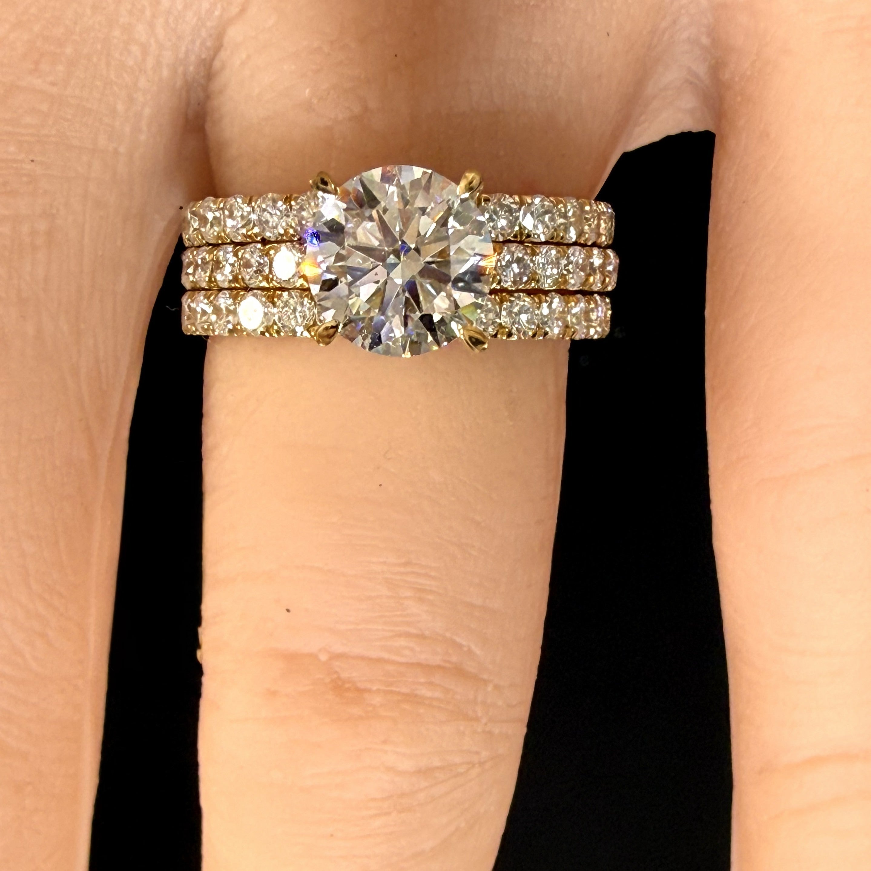 Round Lab Grown Diamond Engagement Ring | 2ct IGI Certified | 14K Yellow Gold