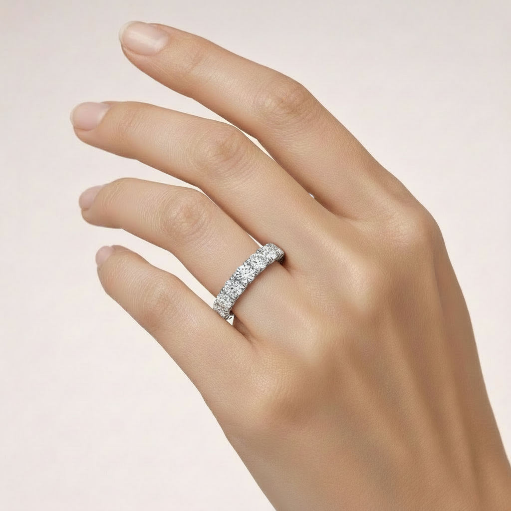 Corrected 3mm wedding band on hand