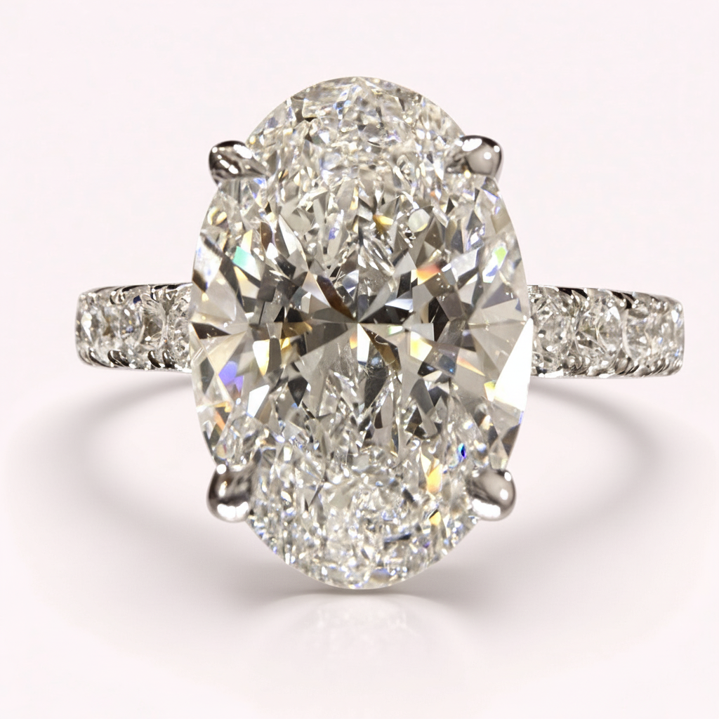 3.78ct oval diamond ring close-up