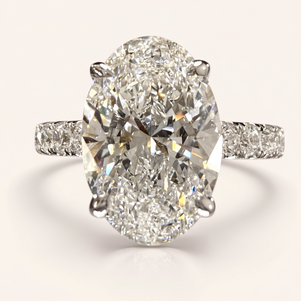 IGI-certified oval lab-grown diamond ring
