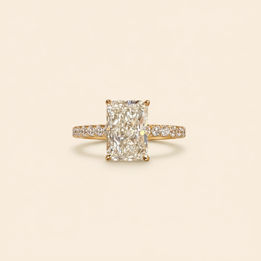 3.78ct radiant diamond ring close-up