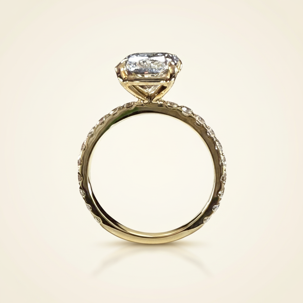 IGI-certified radiant lab-grown diamond ring