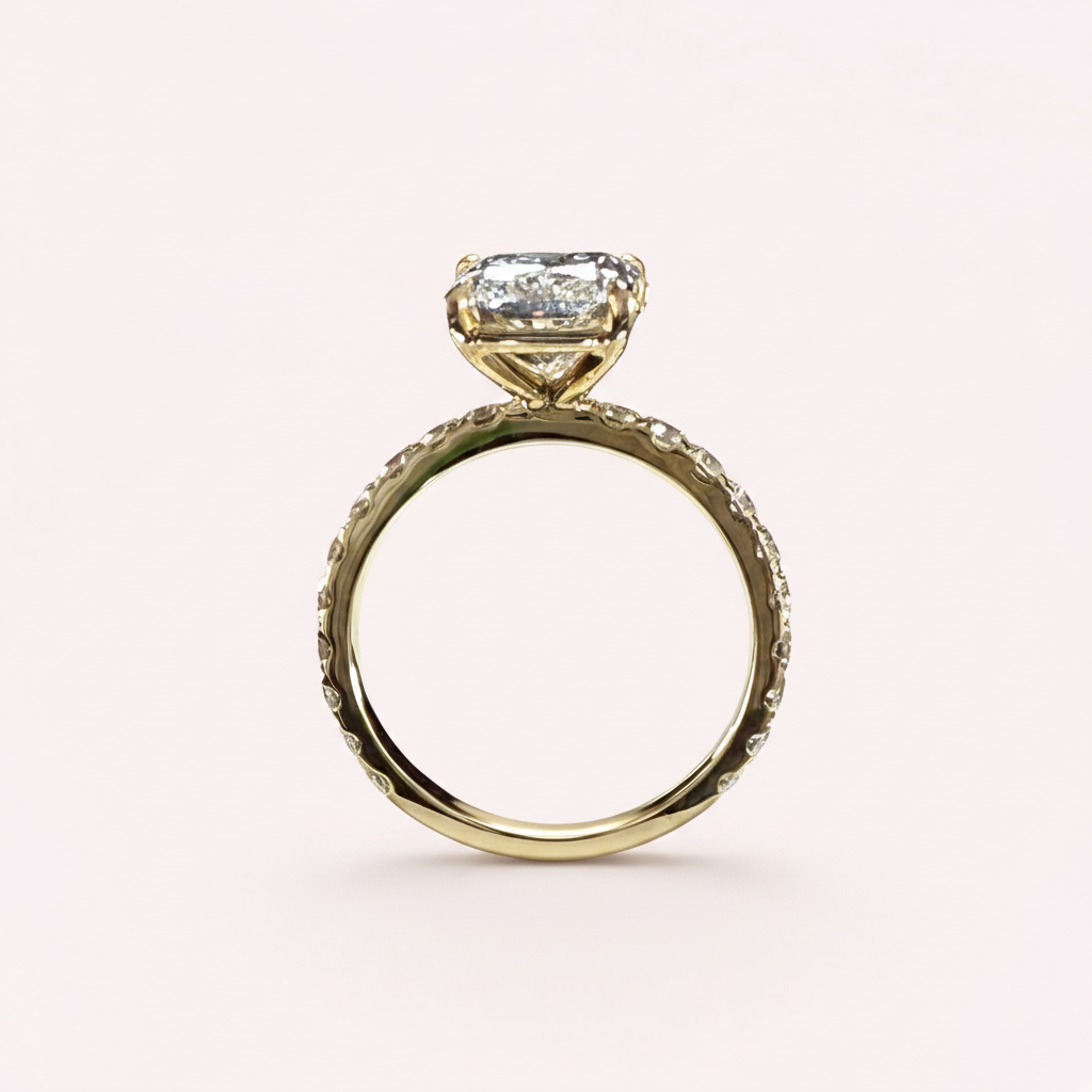 IGI-certified radiant lab-grown diamond ring